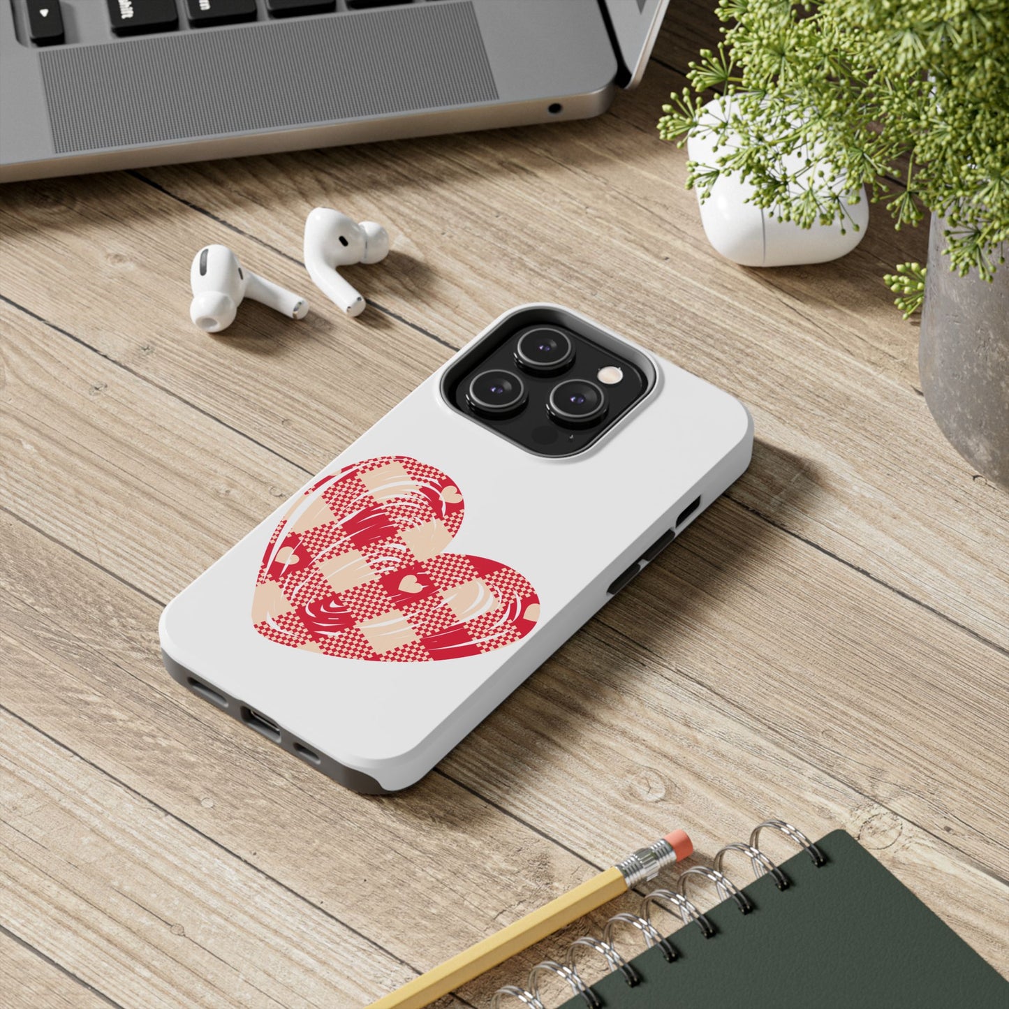 Checkered heart / Tough Phone Cases