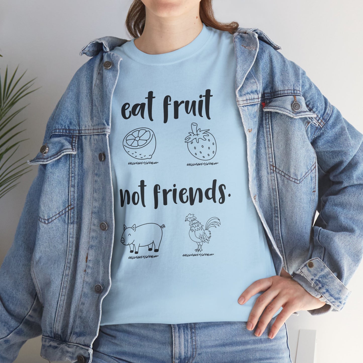 Vegan / Eat fruit not friends Unisex Heavy Cotton Tee