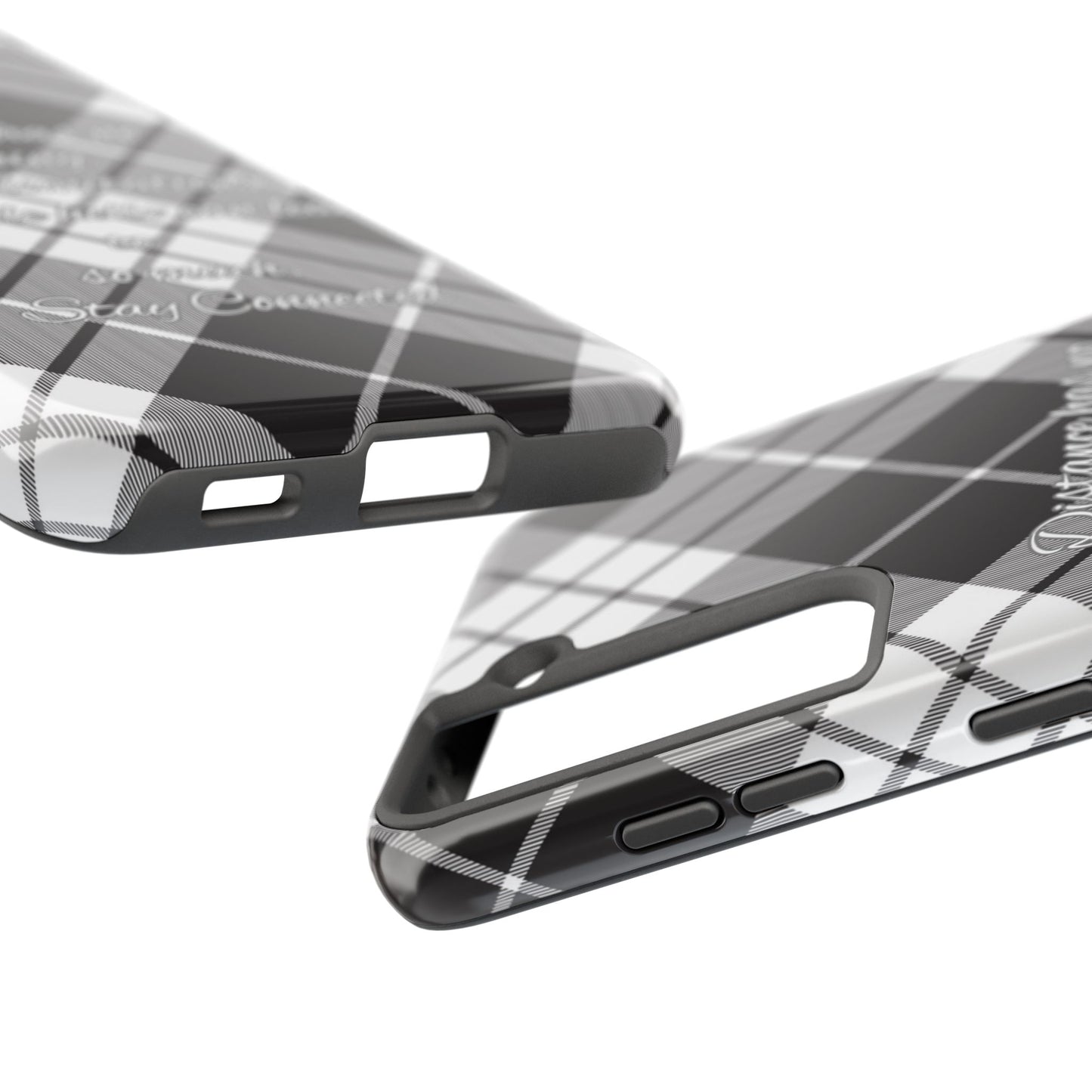 Black checkered plaid / Tough Phone Cases