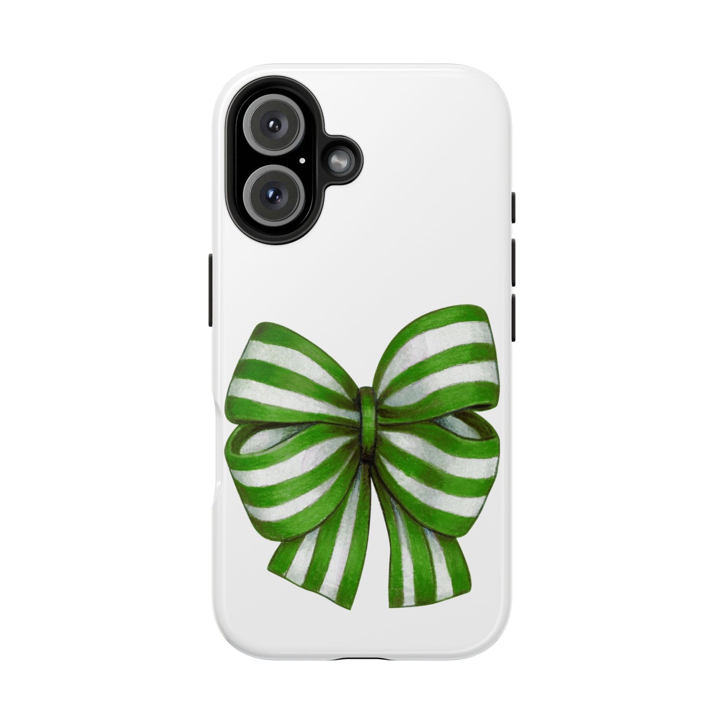 Green striped bow / Tough Phone Cases