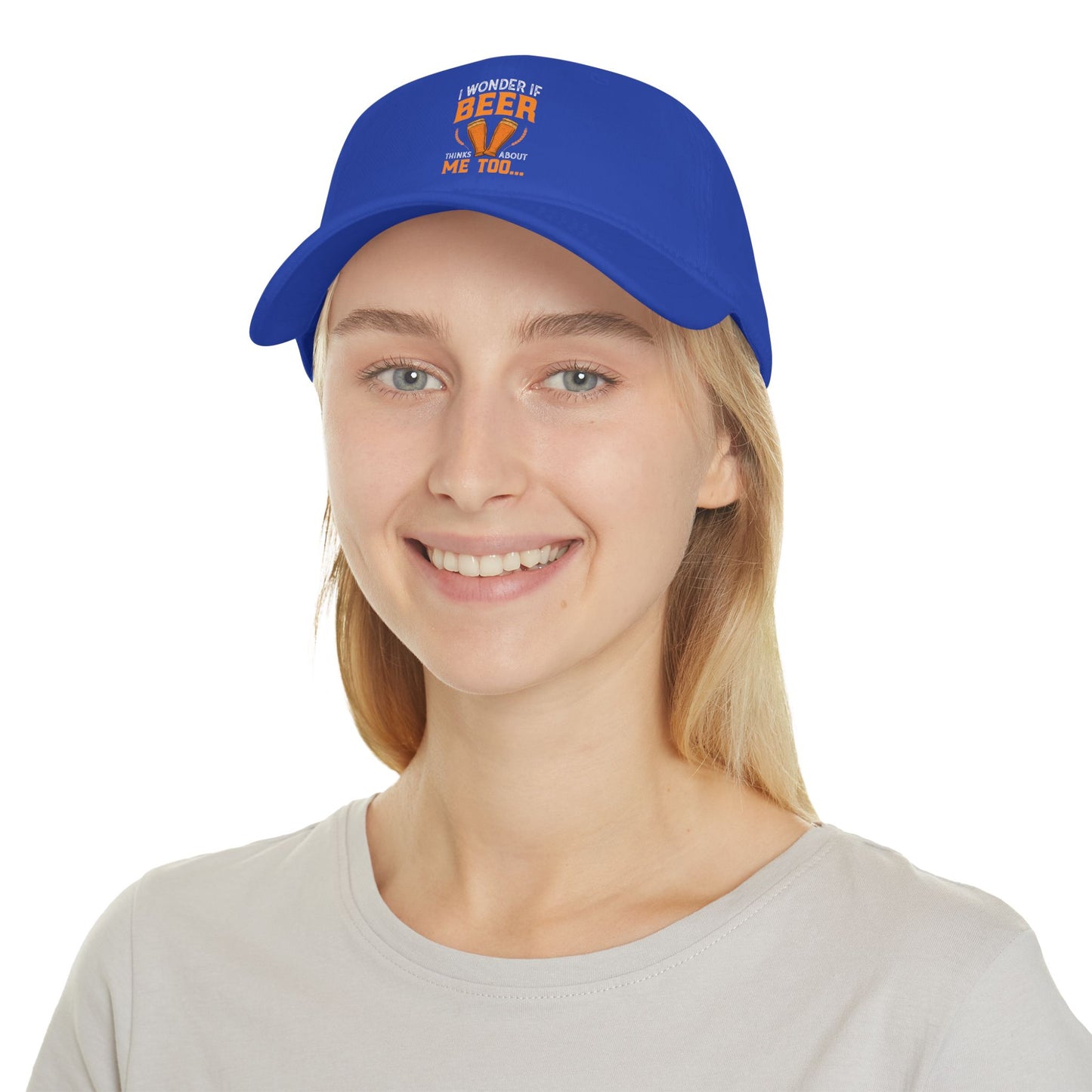 I wonder if beer thinks about me too / Low Profile Baseball Cap