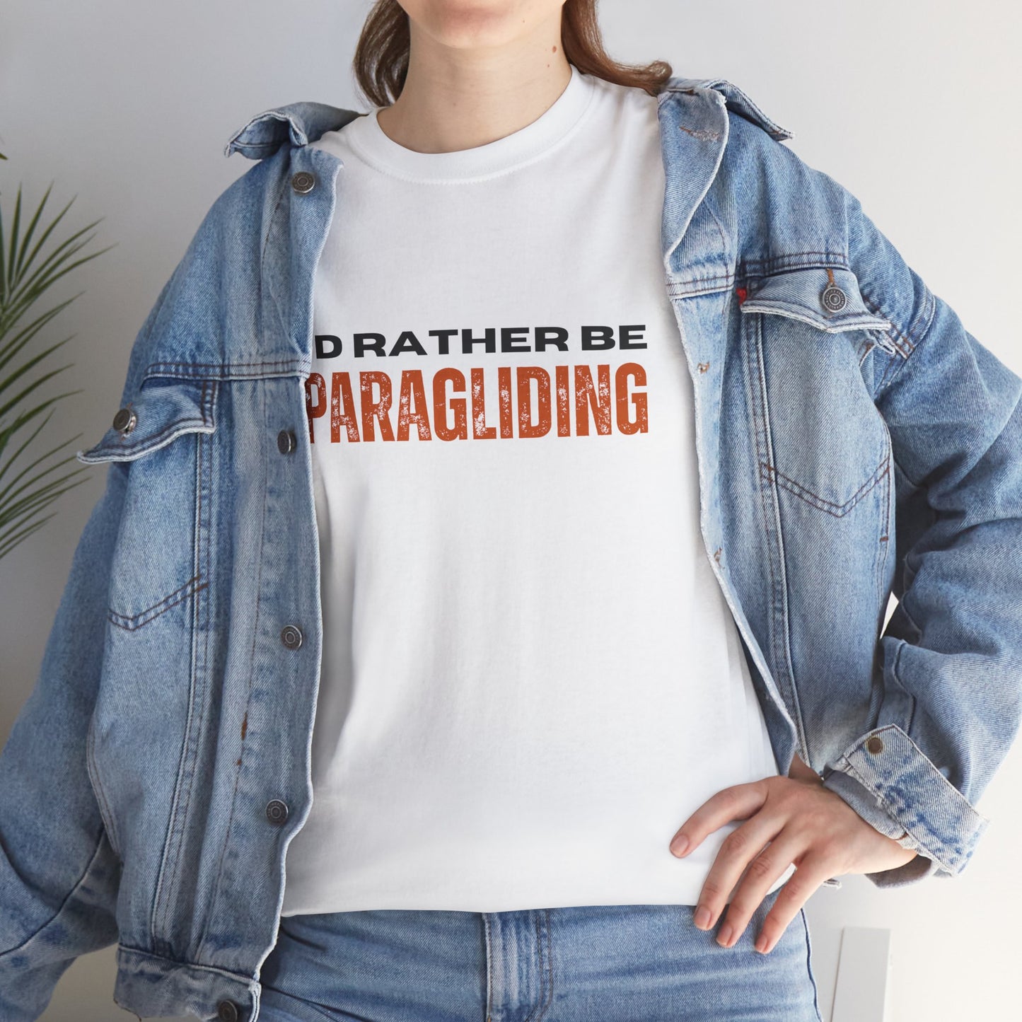 I'd Rather Be Paragliding Unisex Heavy Cotton Tee