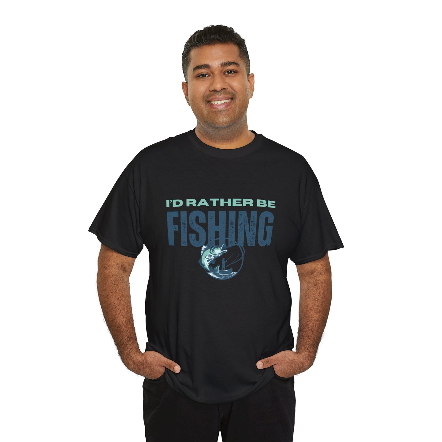 I'd Rather Be Fishing Unisex Heavy Cotton Tee