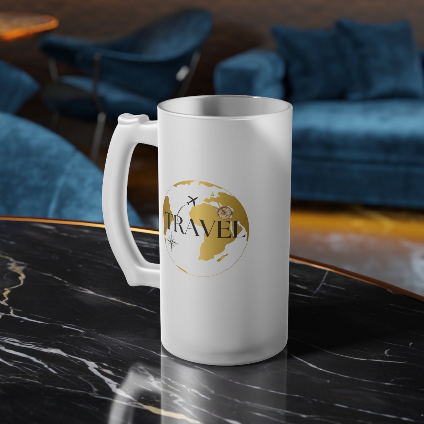 Travel / Frosted Glass Beer Mug 16 oz