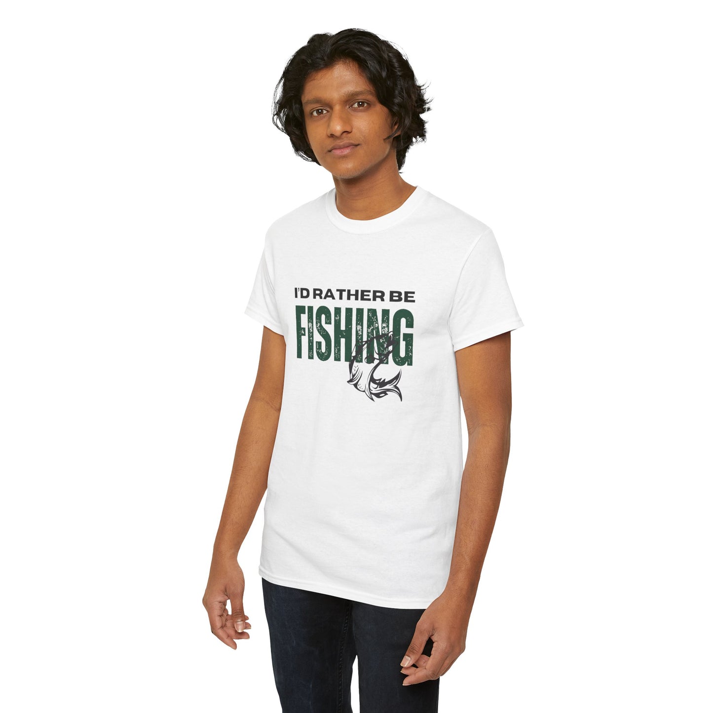 I'd Rather Be Fishing Unisex Heavy Cotton Tee