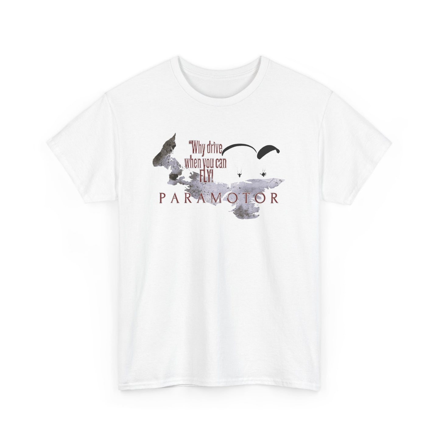 Why Drive When You Can Fly / Paramotor Unisex Heavy Cotton Tee