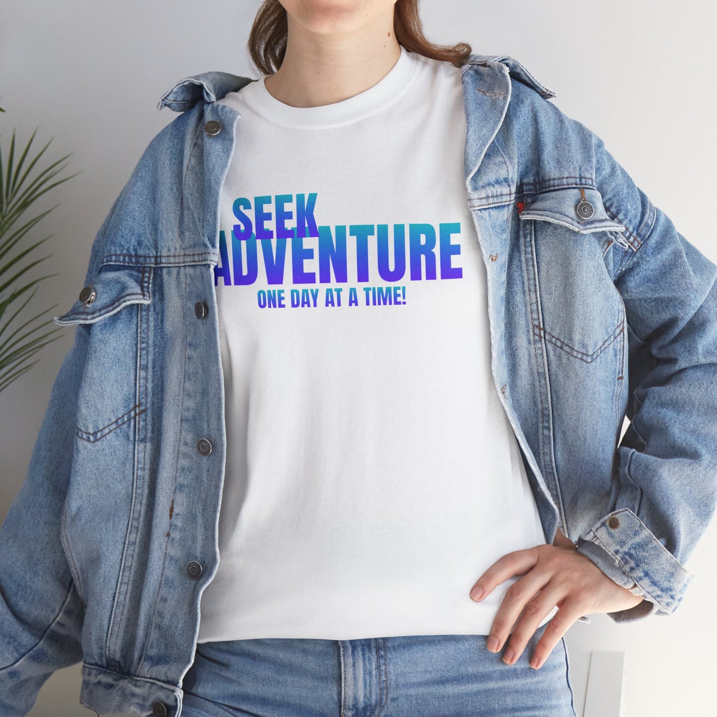 Seek Adventure quote Unisex Heavy Cotton Tee