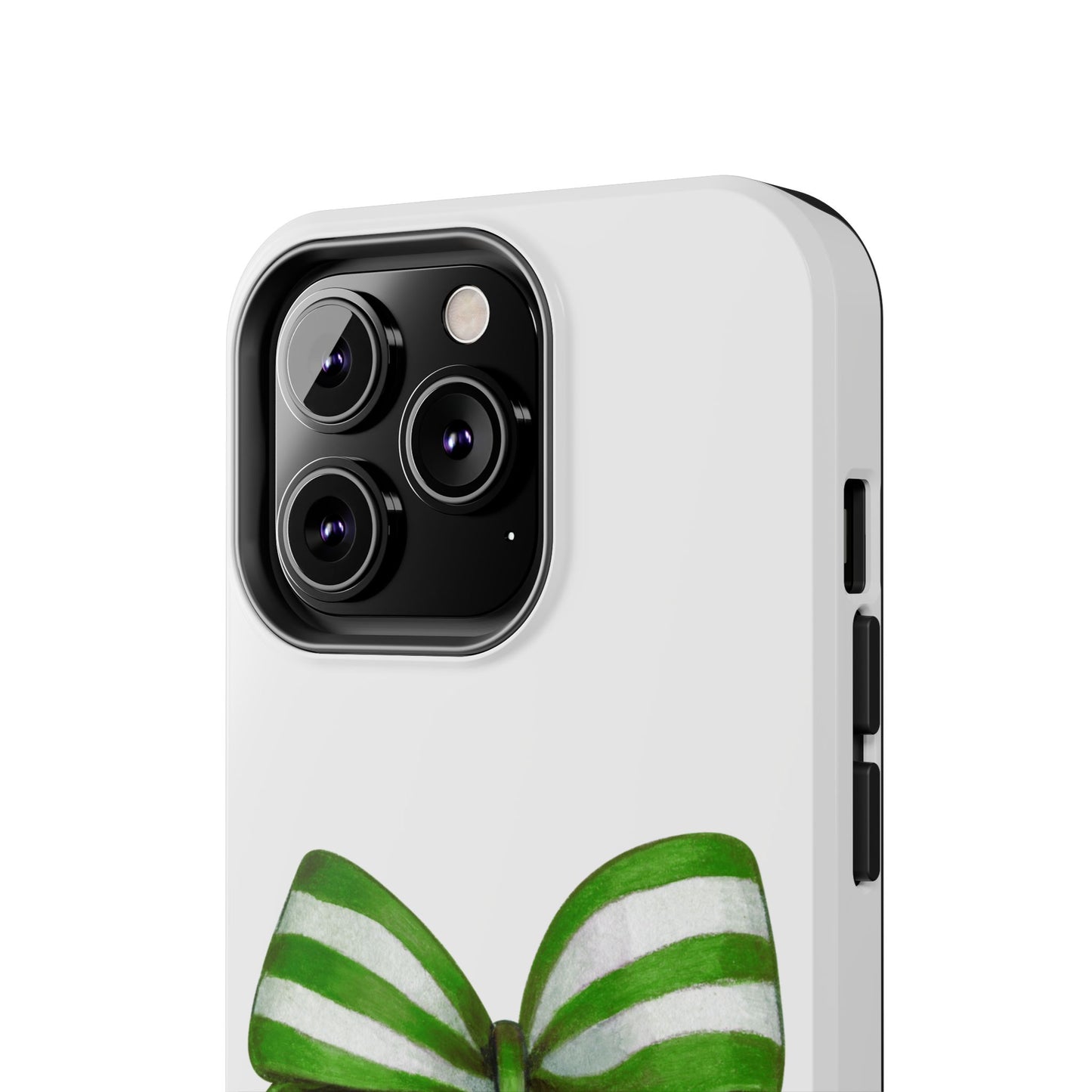 Green striped bow / Tough Phone Cases