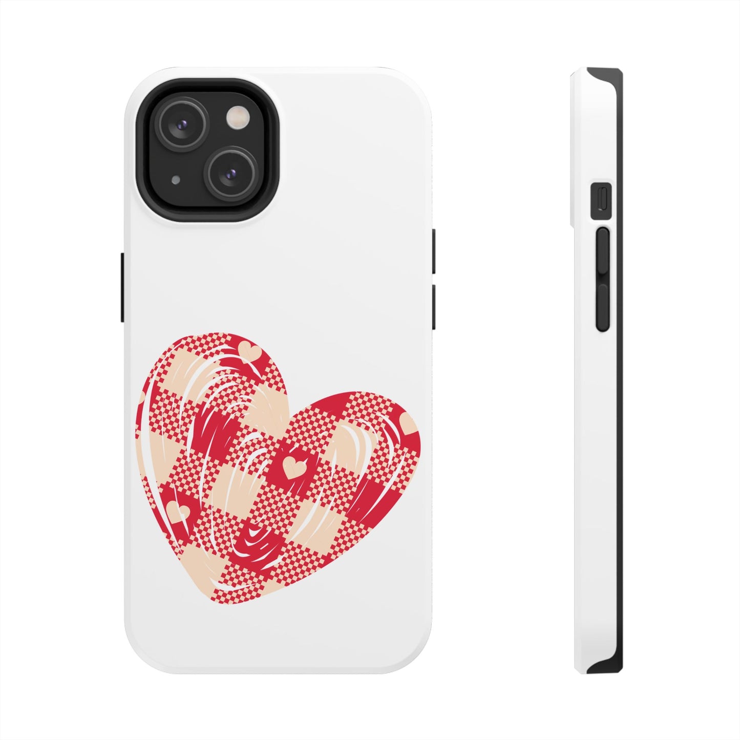 Checkered heart / Tough Phone Cases