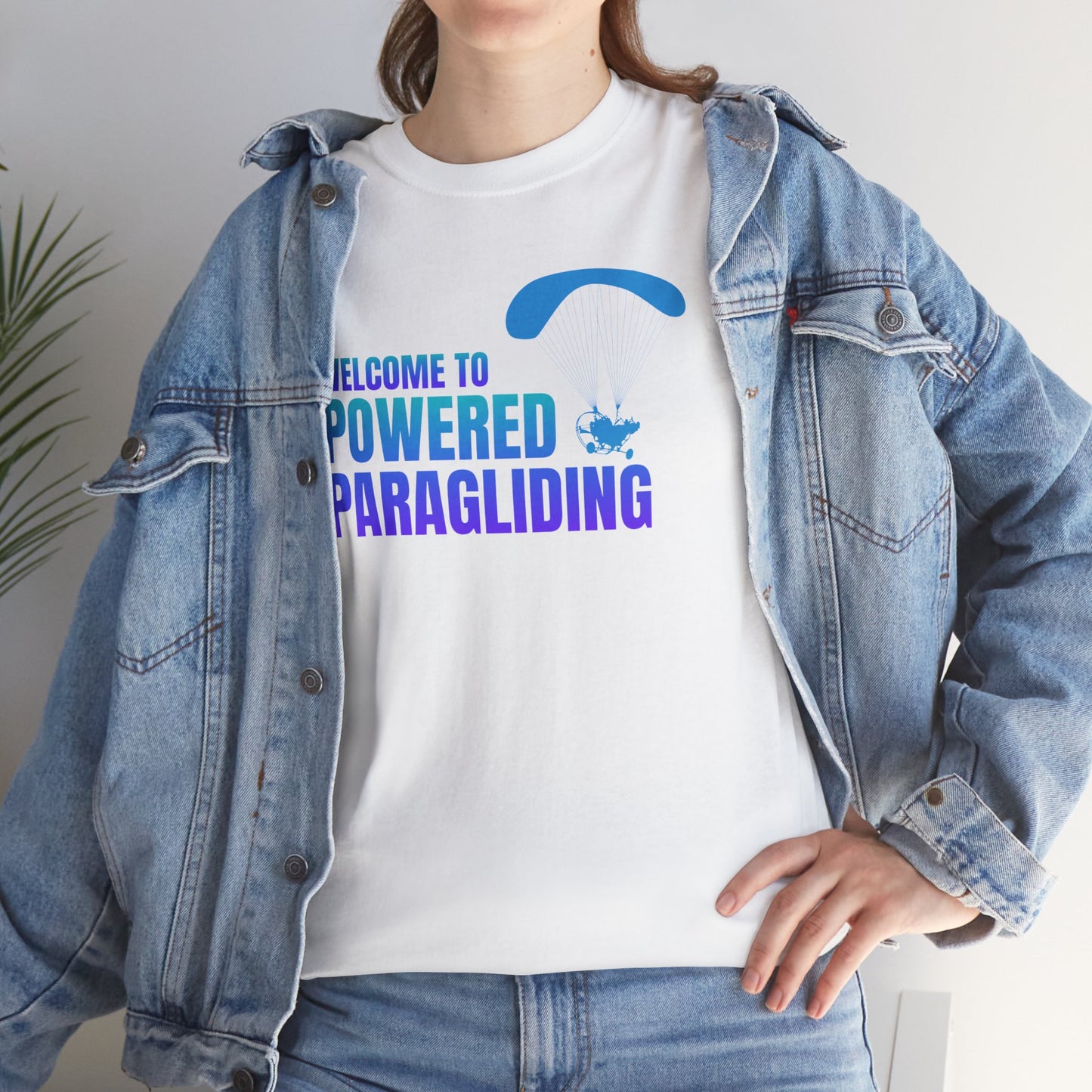 Welcome to Powered Paragliding Unisex Heavy Cotton Tee