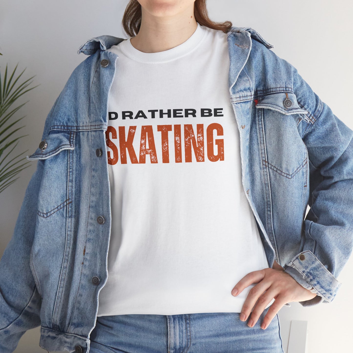 I'd Rather Be Skating Unisex Heavy Cotton Tee