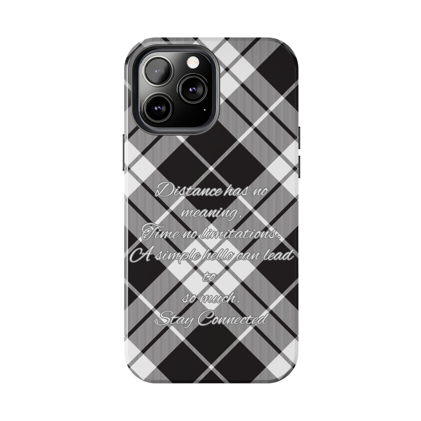 Black checkered plaid / Tough Phone Cases