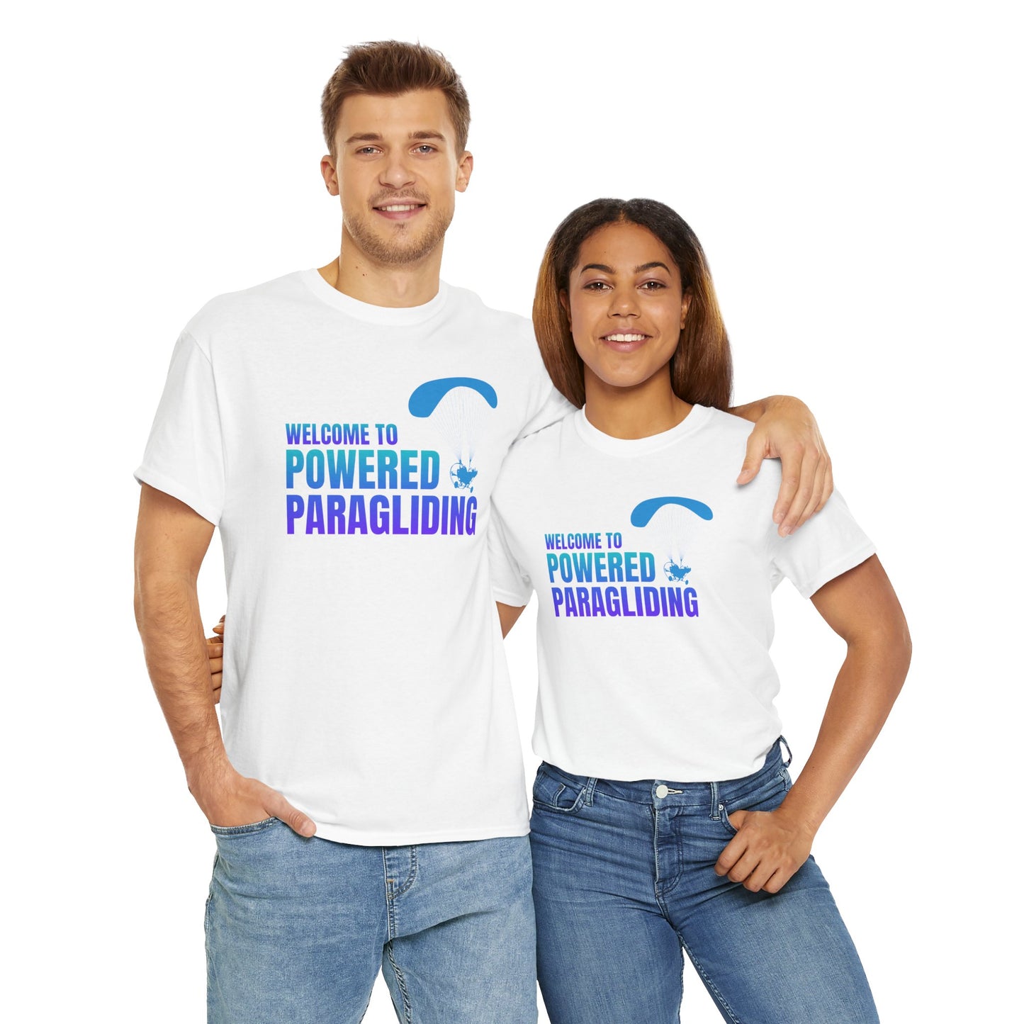 Welcome to Powered Paragliding Unisex Heavy Cotton Tee