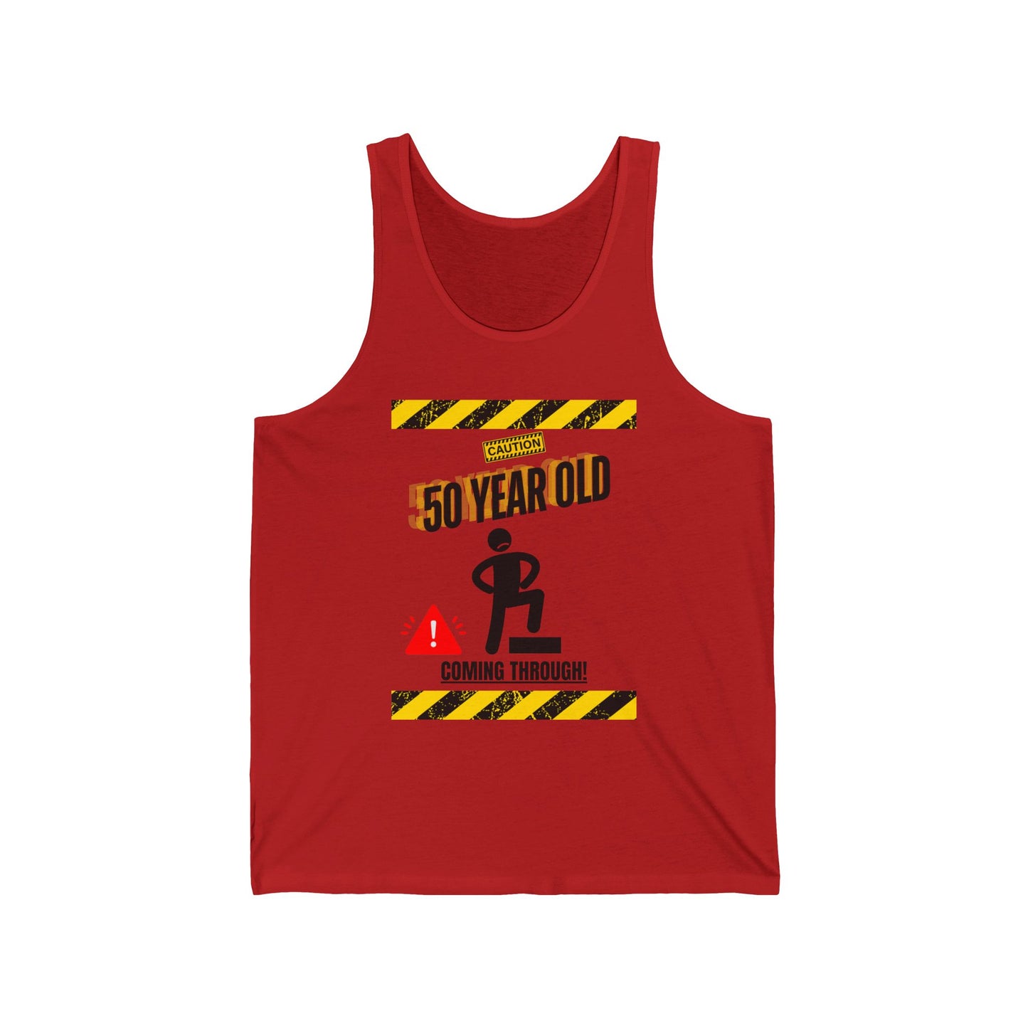 Caution 50 year old / Unisex Jersey Tank