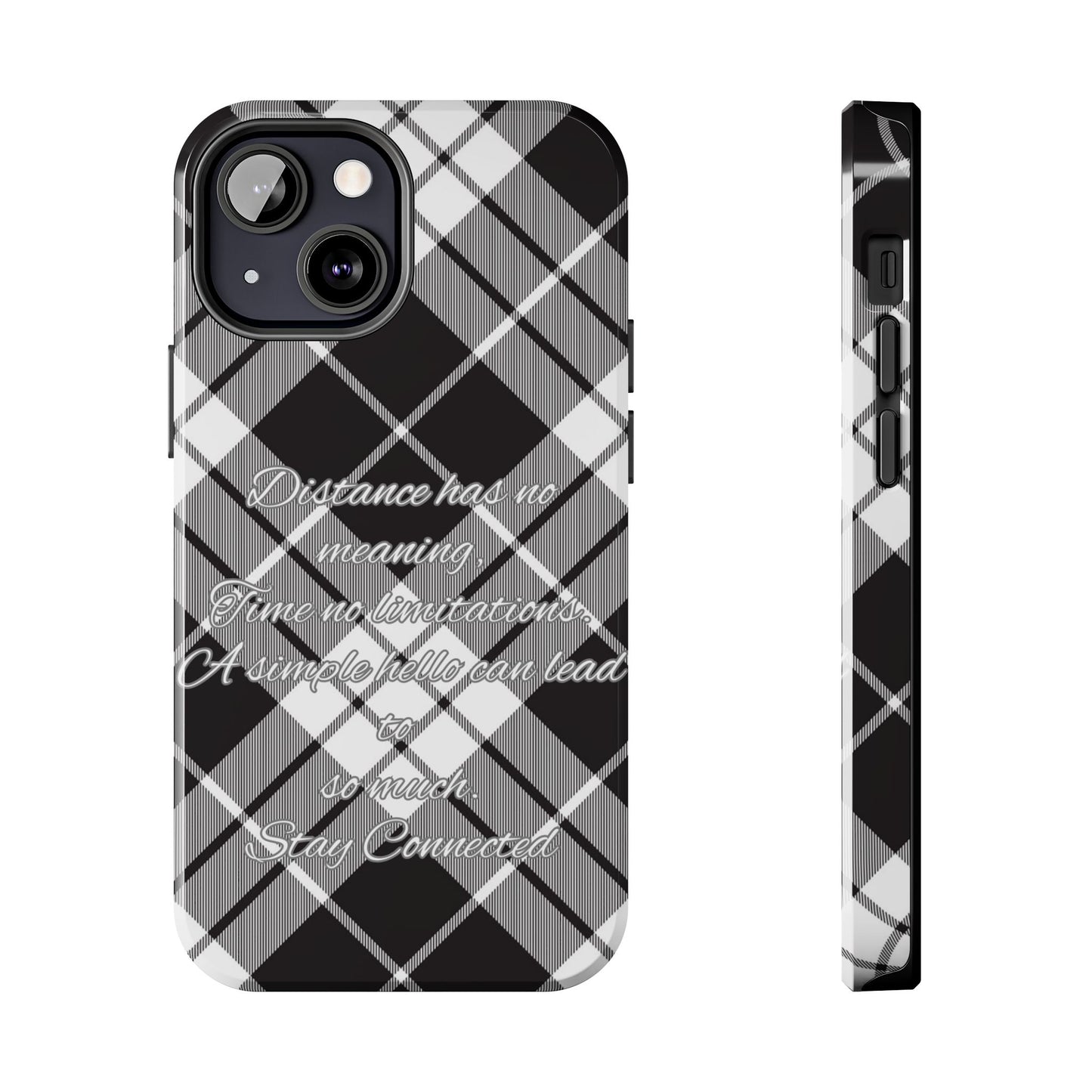 Black checkered plaid / Tough Phone Cases