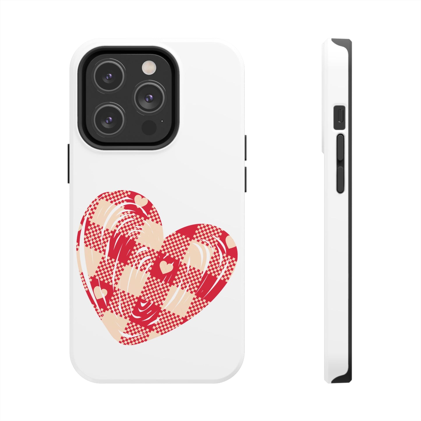 Checkered heart / Tough Phone Cases