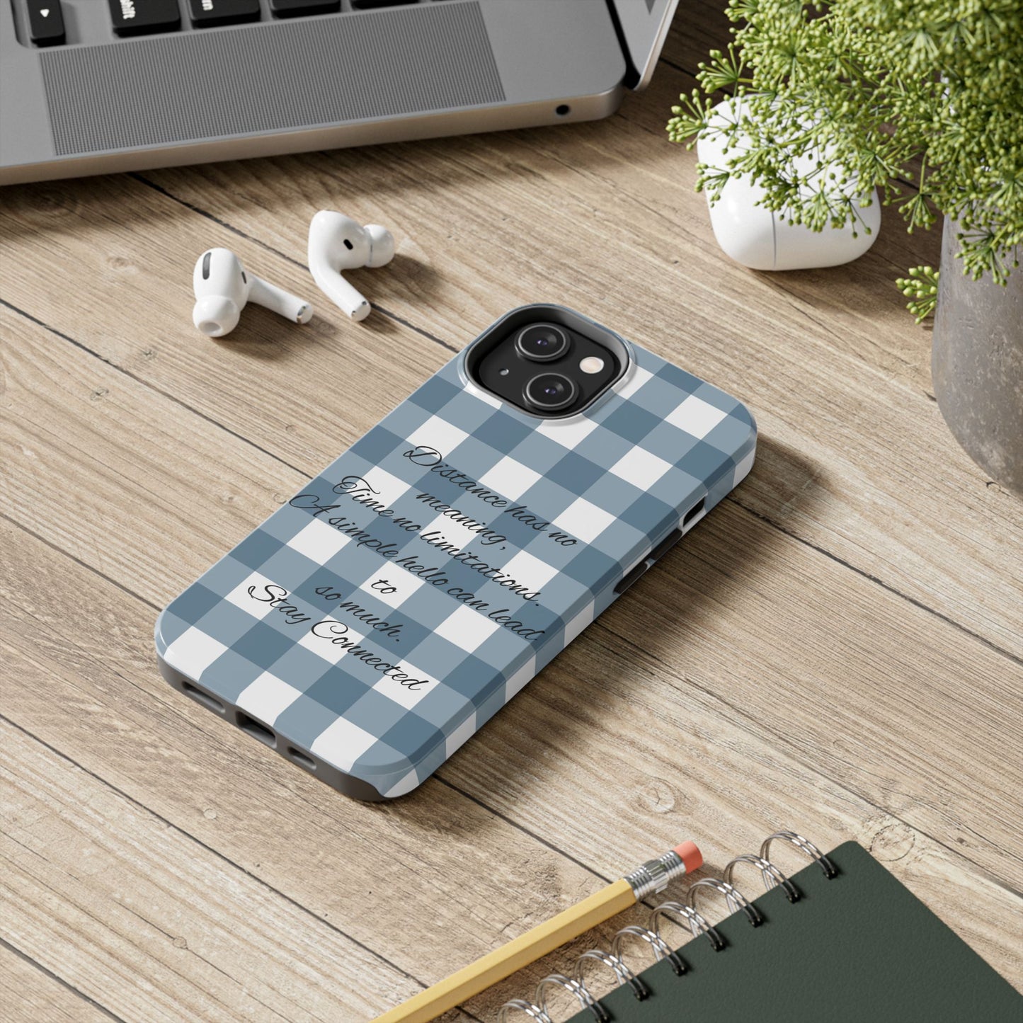 Blue checkered / Tough Phone Cases