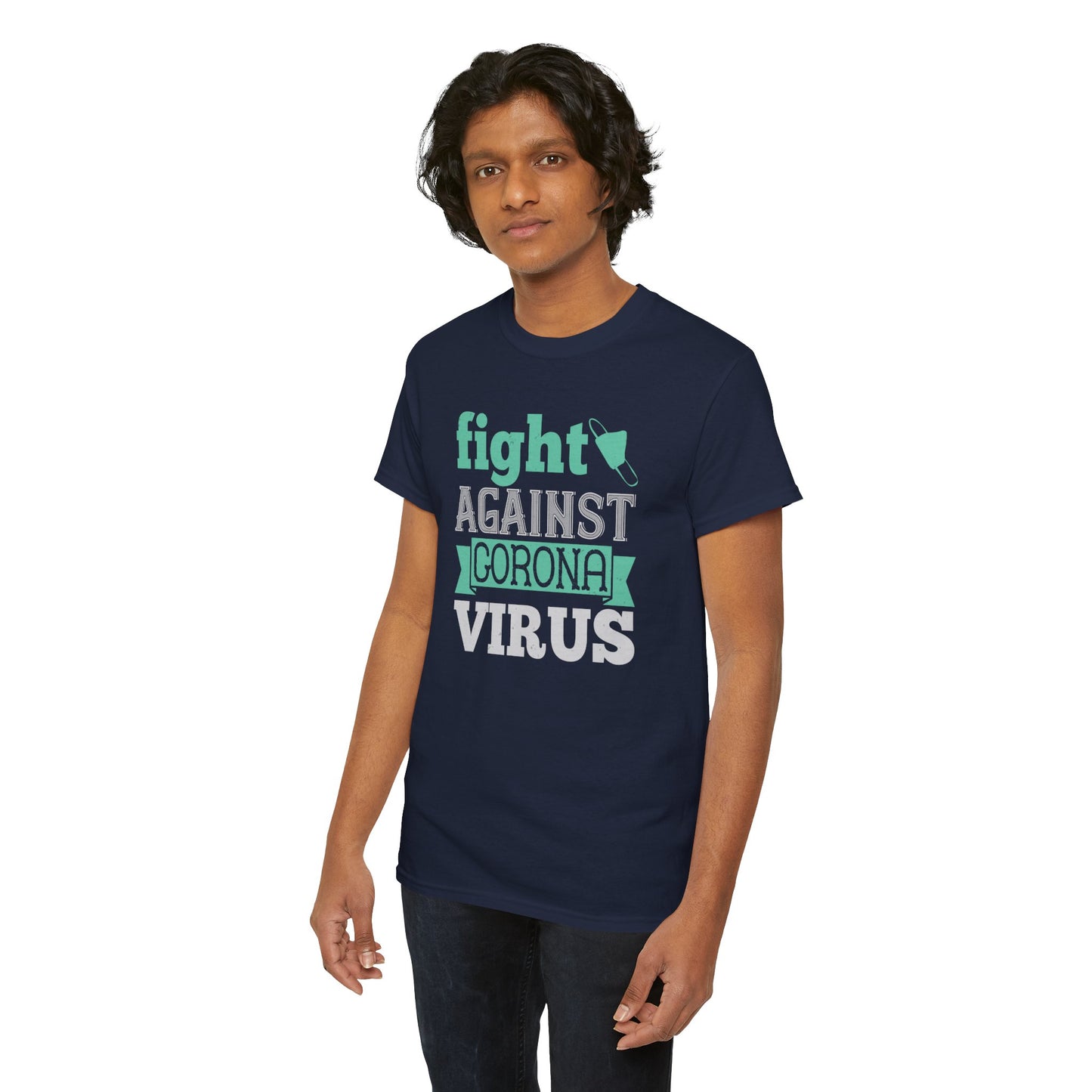 Fight Against Corona Virus Unisex Heavy Cotton Tee