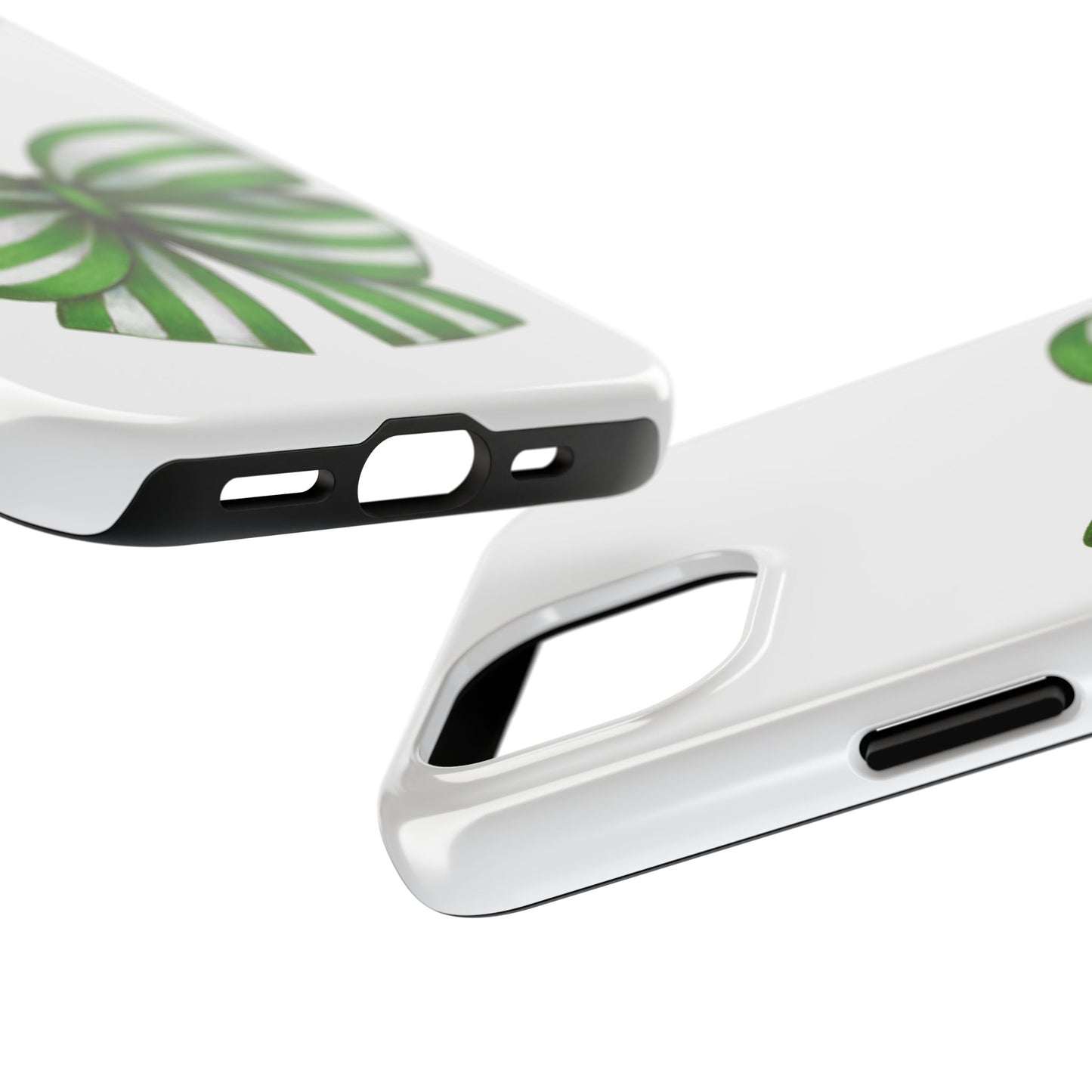 Green striped bow / Tough Phone Cases