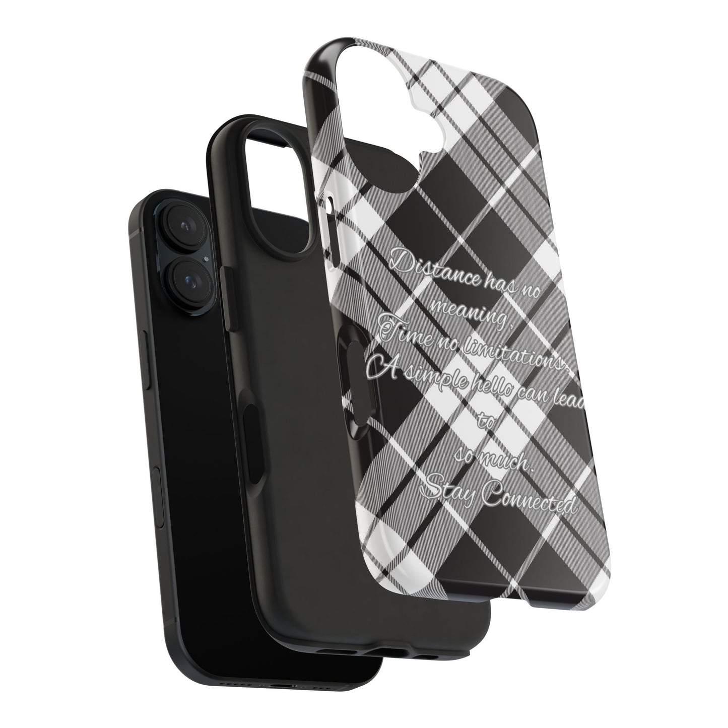 Black checkered plaid / Tough Phone Cases