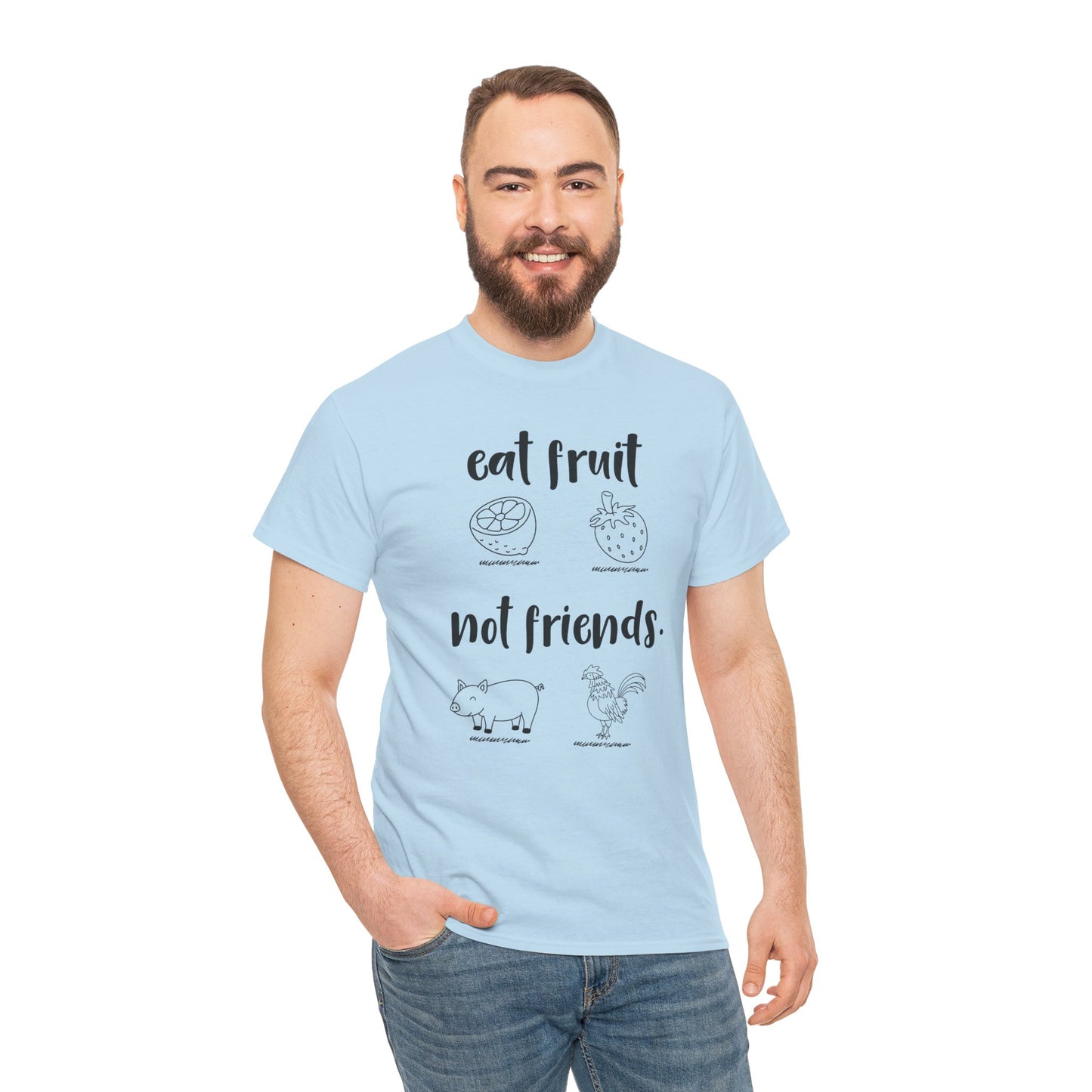 Vegan / Eat fruit not friends Unisex Heavy Cotton Tee