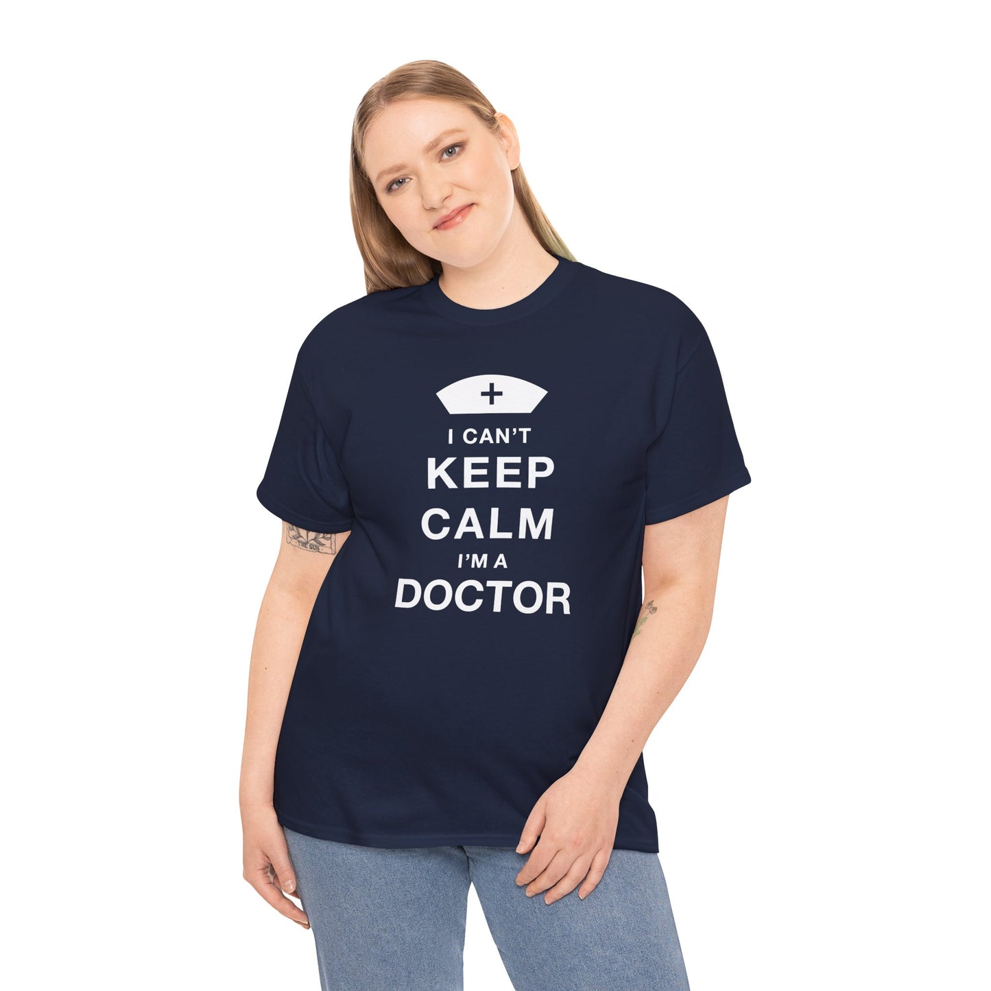 I can't keep calm I'm a doctor Unisex Heavy Cotton Tee