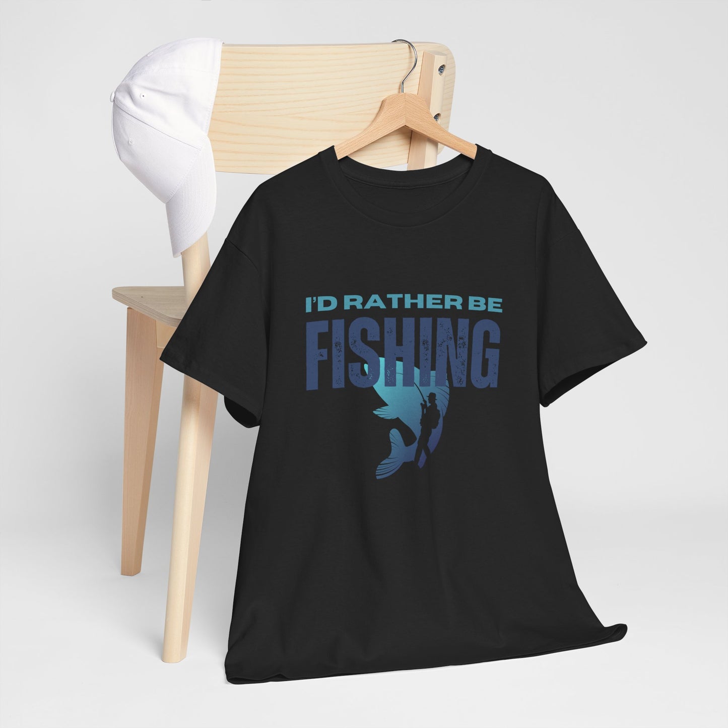 I'd Rather Be Fishing Unisex Heavy Cotton Tee