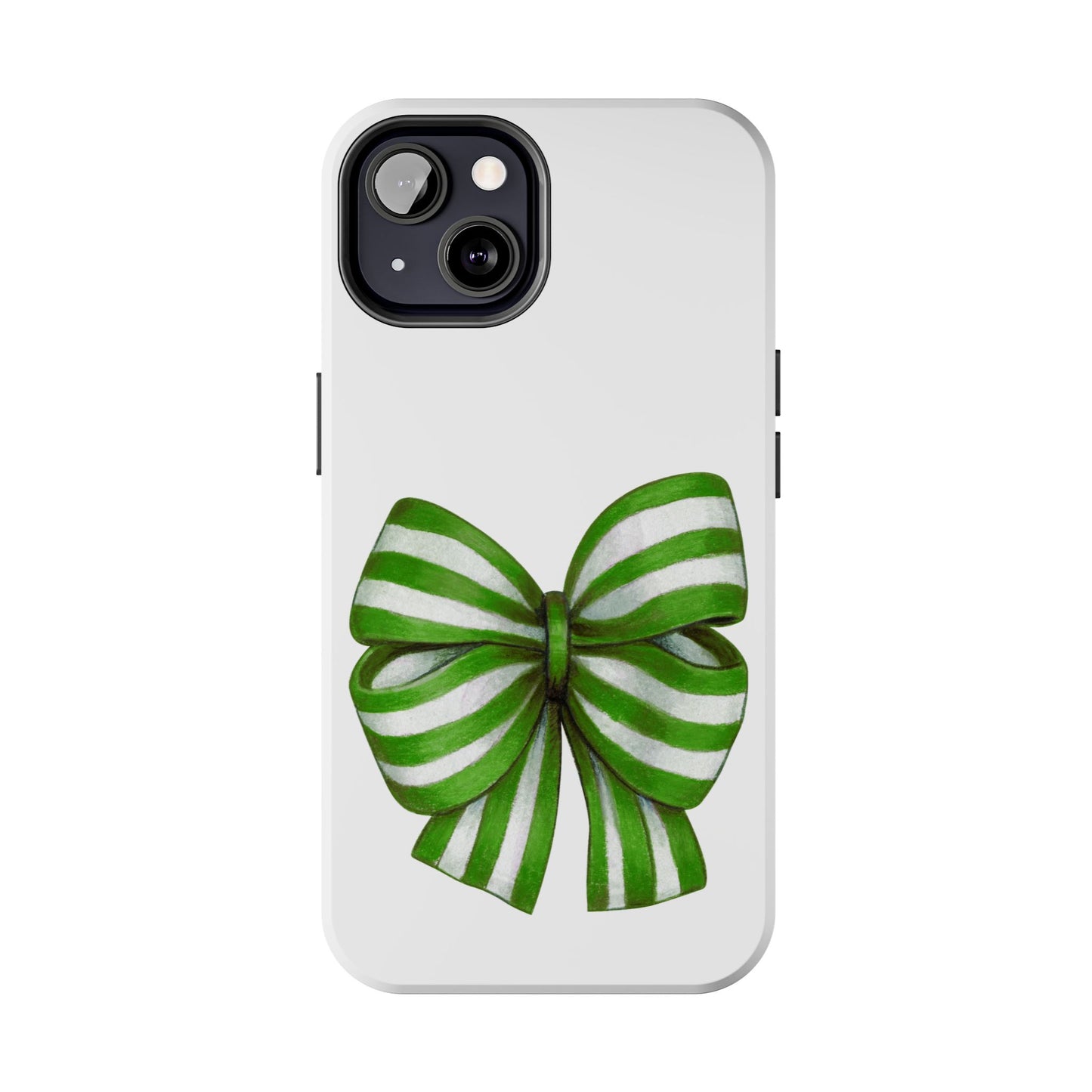 Green striped bow / Tough Phone Cases