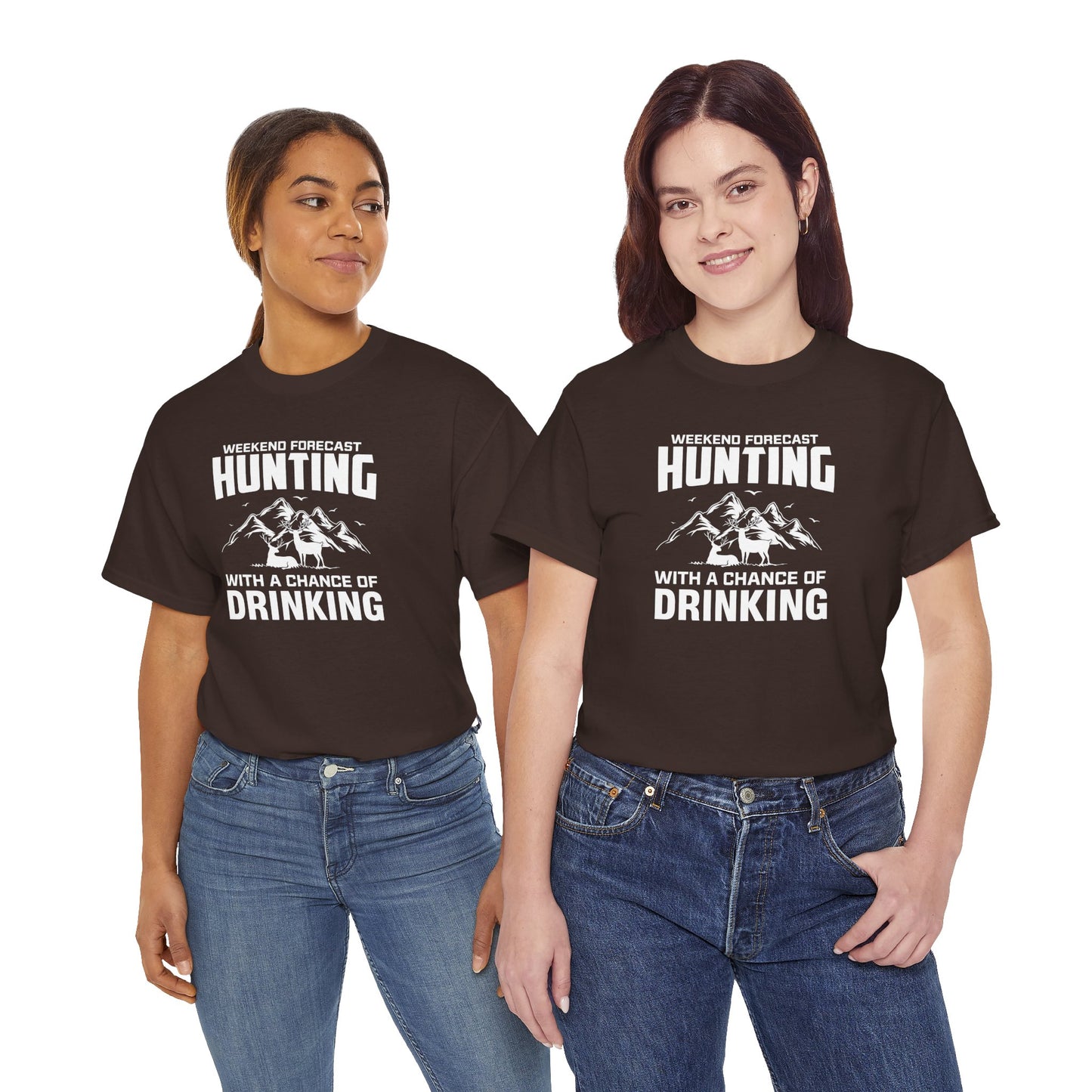 Hunting with a chance of Drinking Unisex Heavy Cotton Tee