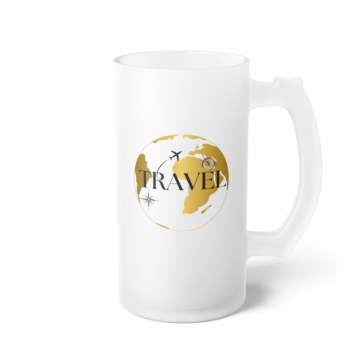 Travel / Frosted Glass Beer Mug 16 oz