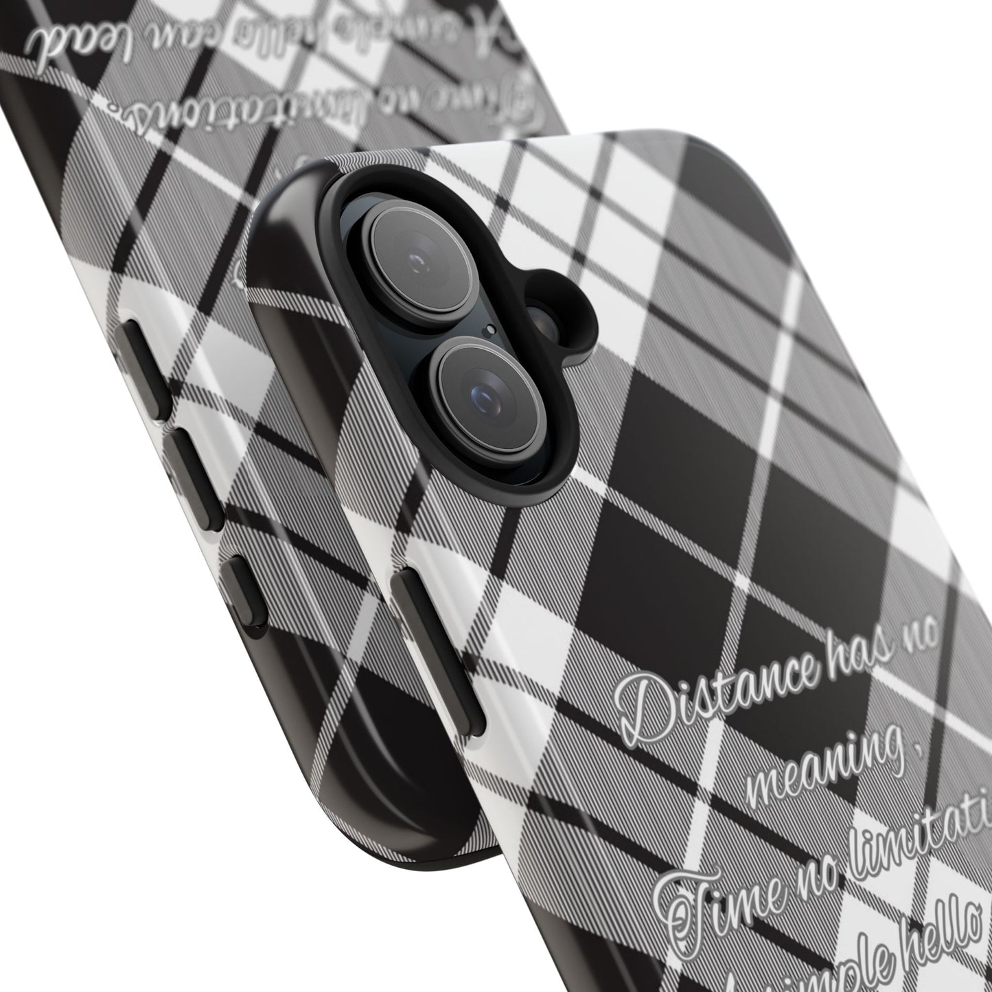 Black checkered plaid / Tough Phone Cases