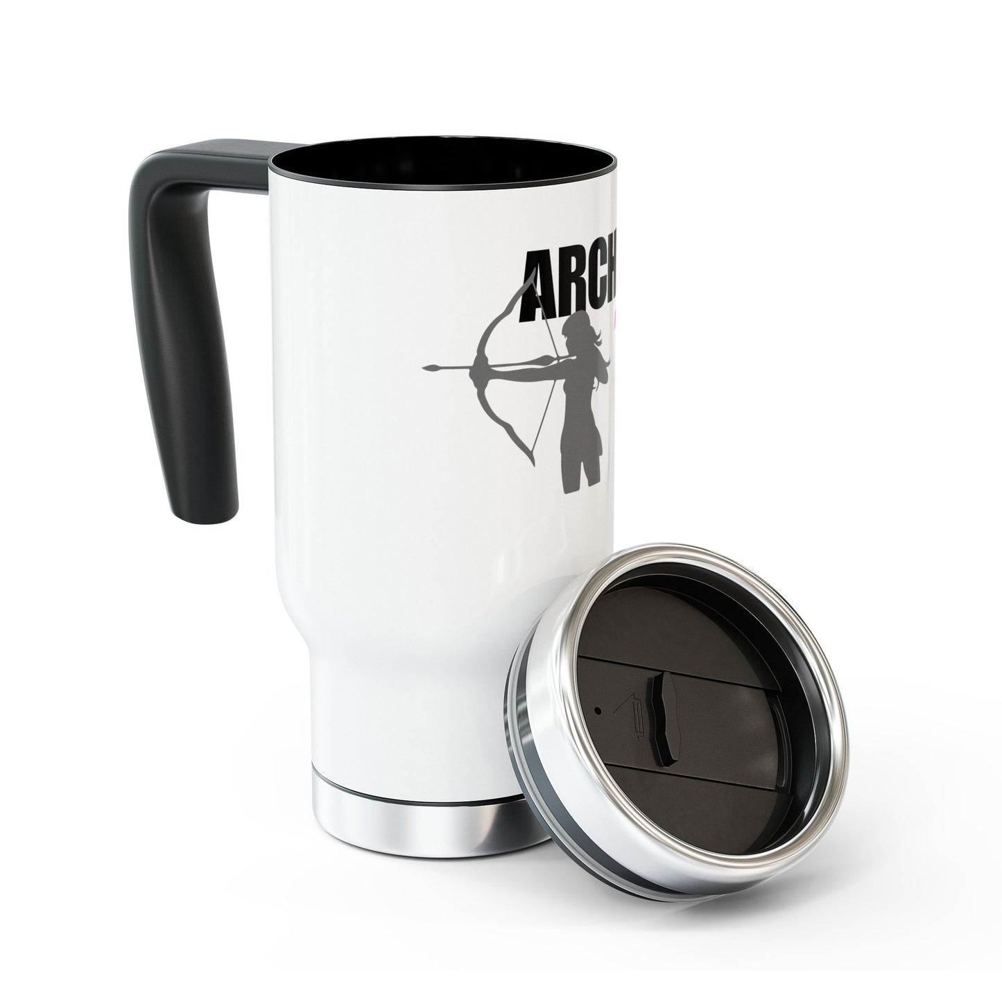 Archery Mastery / Stainless Steel Travel Mug with Handle, 14oz
