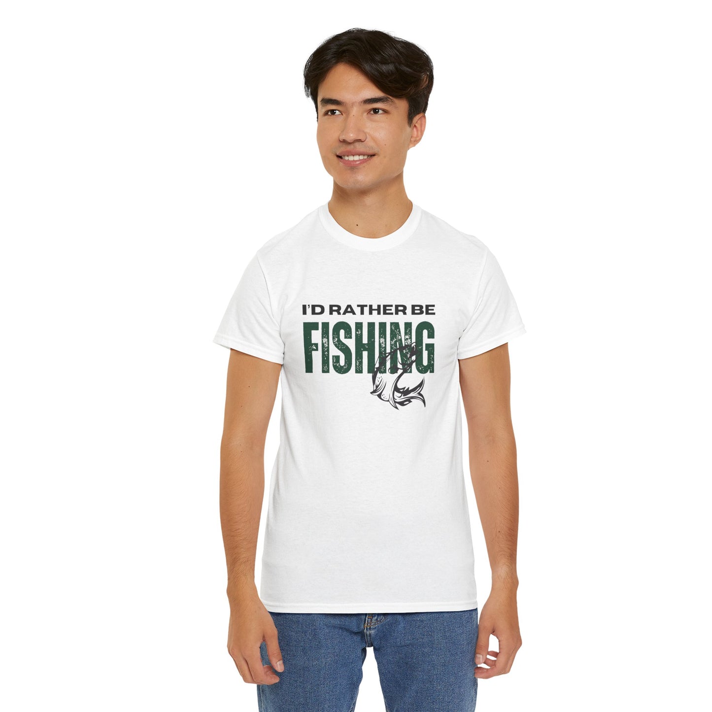 I'd Rather Be Fishing Unisex Heavy Cotton Tee