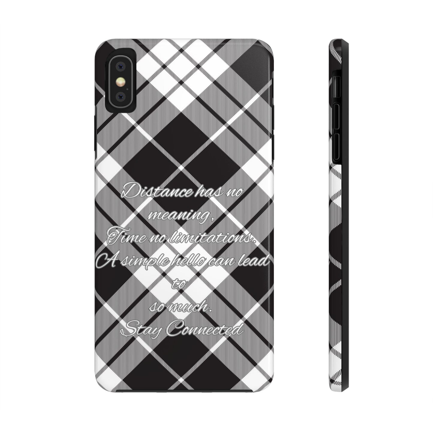 Black checkered plaid / Tough Phone Cases