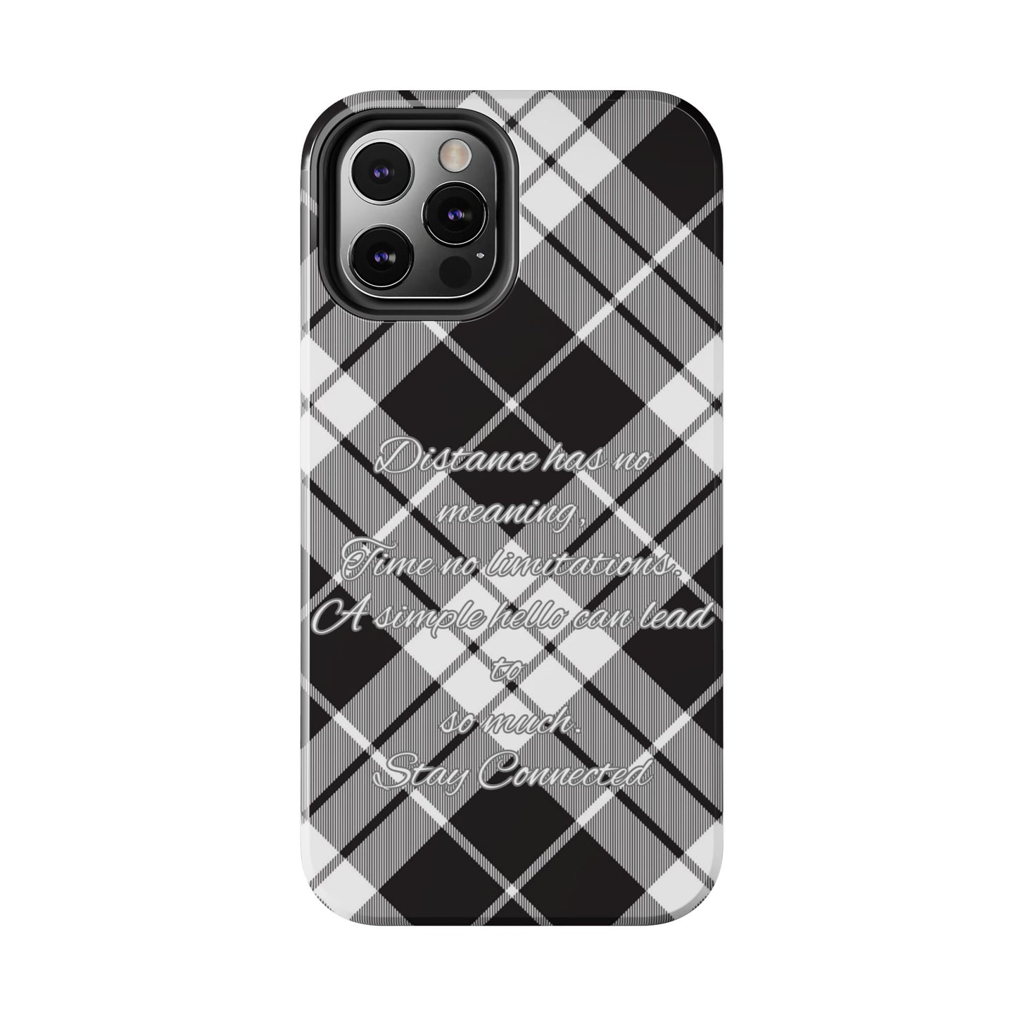 Black checkered plaid / Tough Phone Cases