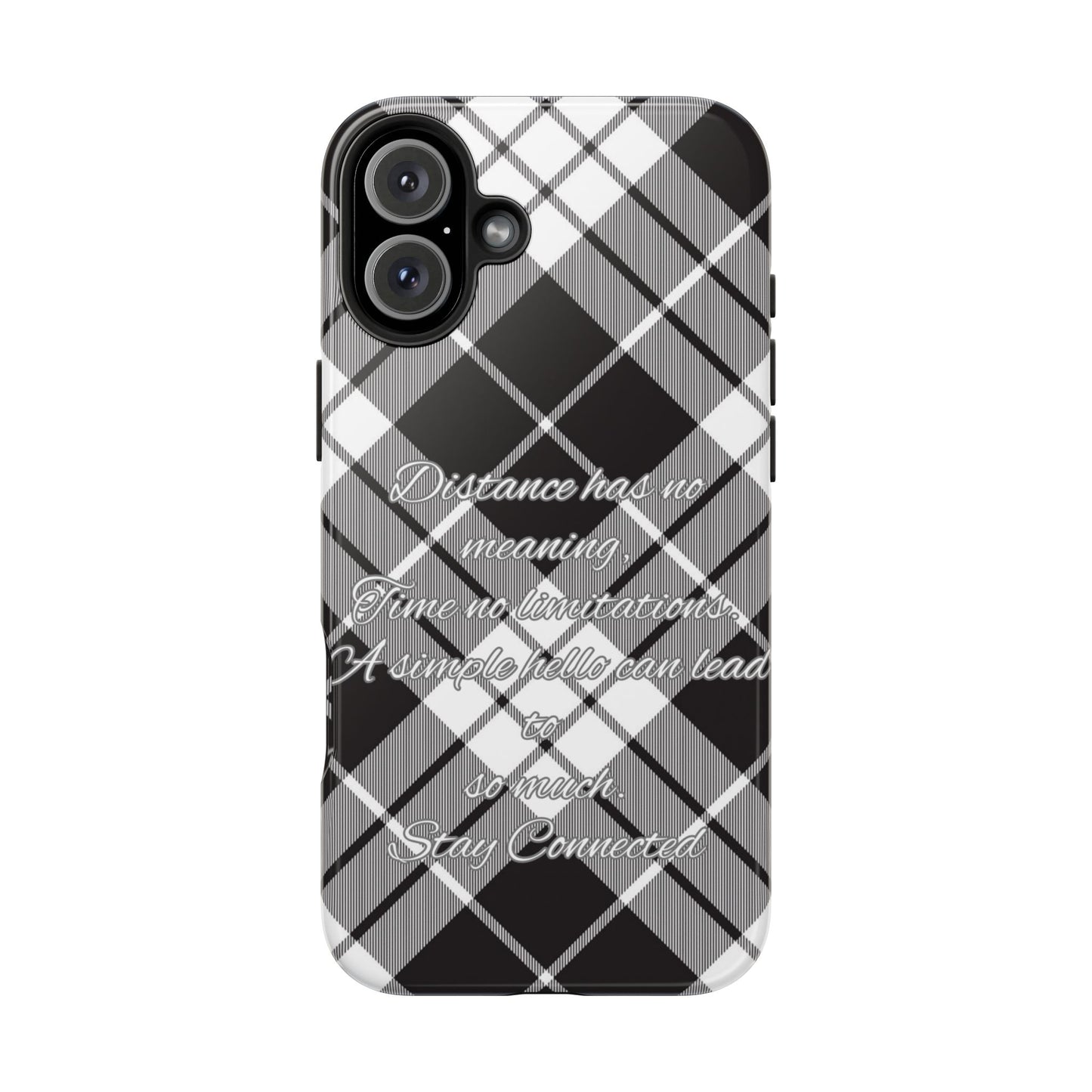 Black checkered plaid / Tough Phone Cases