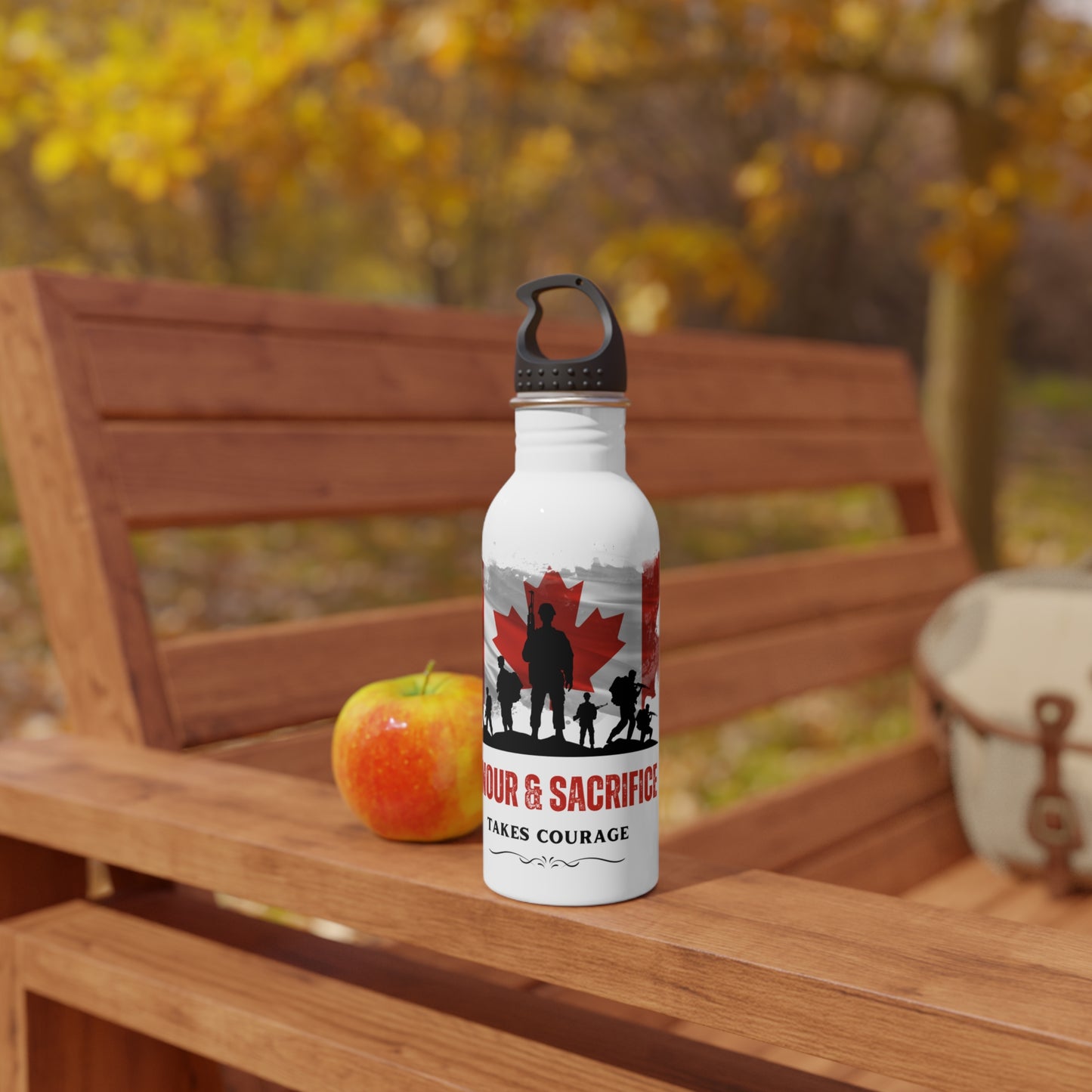 Honor and Sacrifice takes courage / Stainless Steel Water Bottle