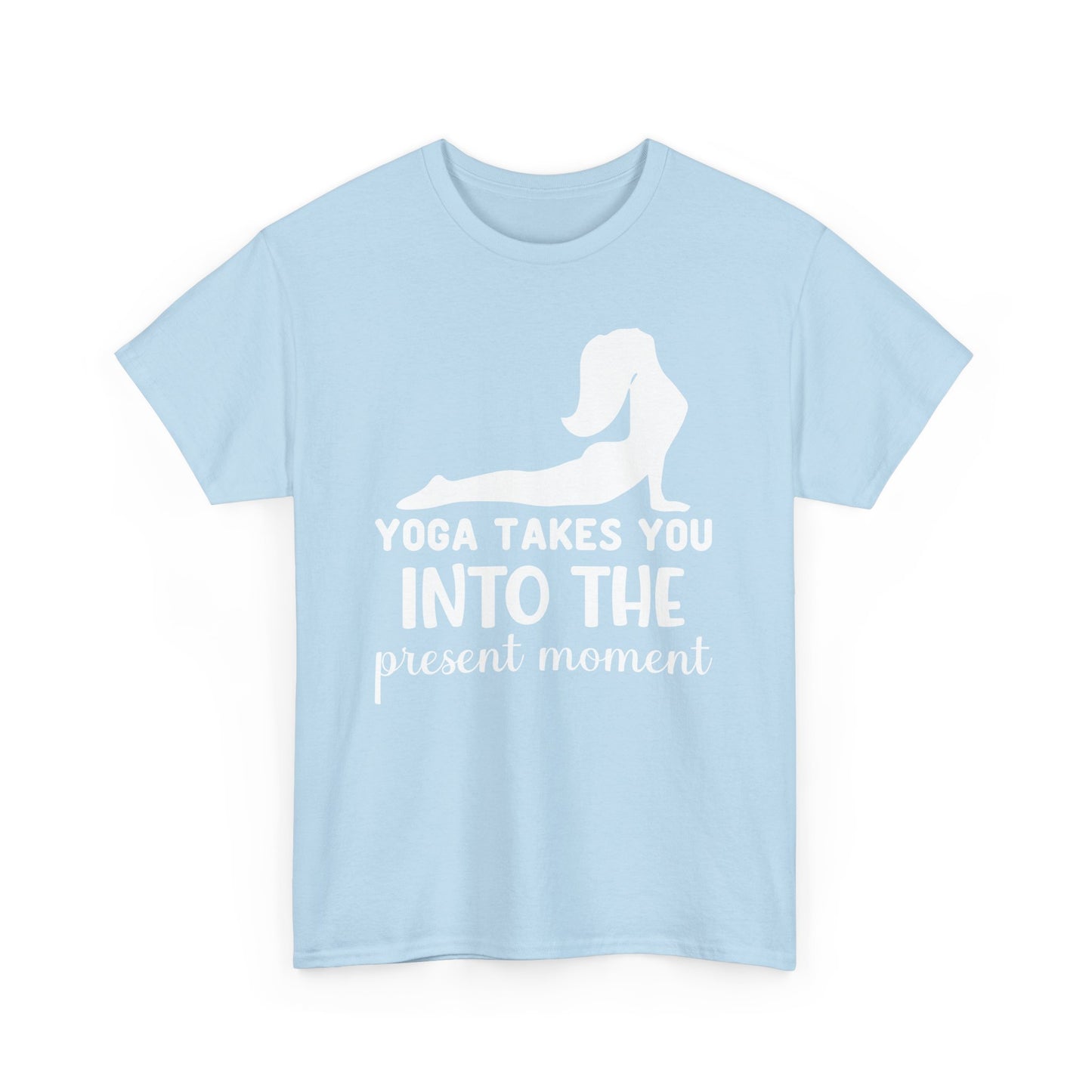 Yoga takes you in to the present moment Unisex Heavy Cotton Tee