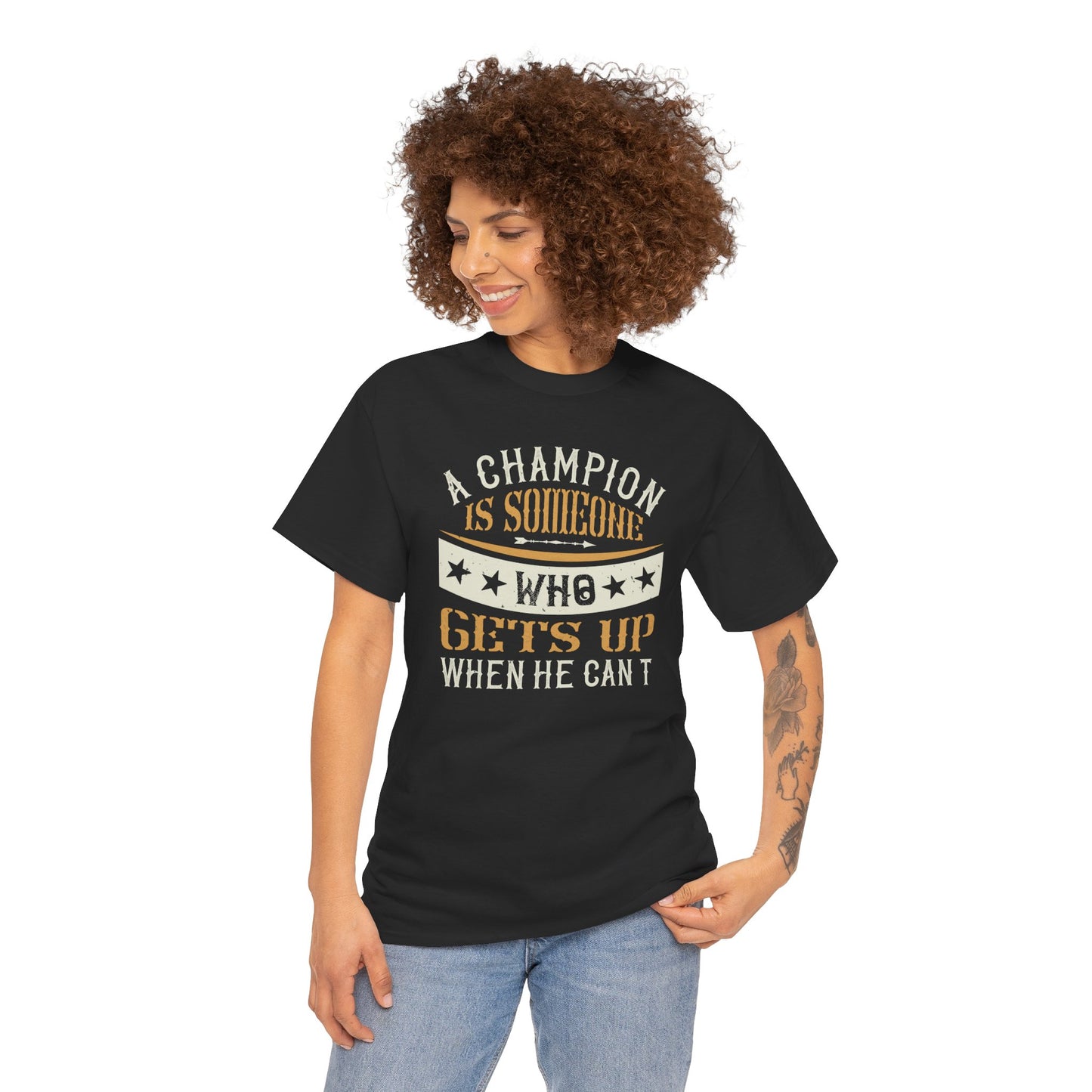 A champion is someone who gets up when he can't Unisex Heavy Cotton Tee