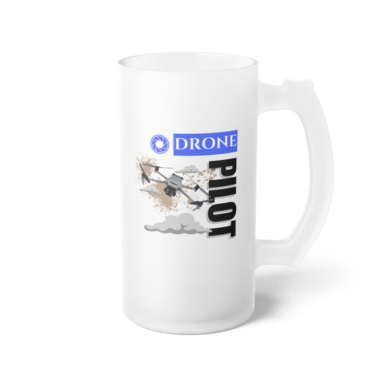 Drone Pilot / Frosted Glass Beer Mug 16 oz