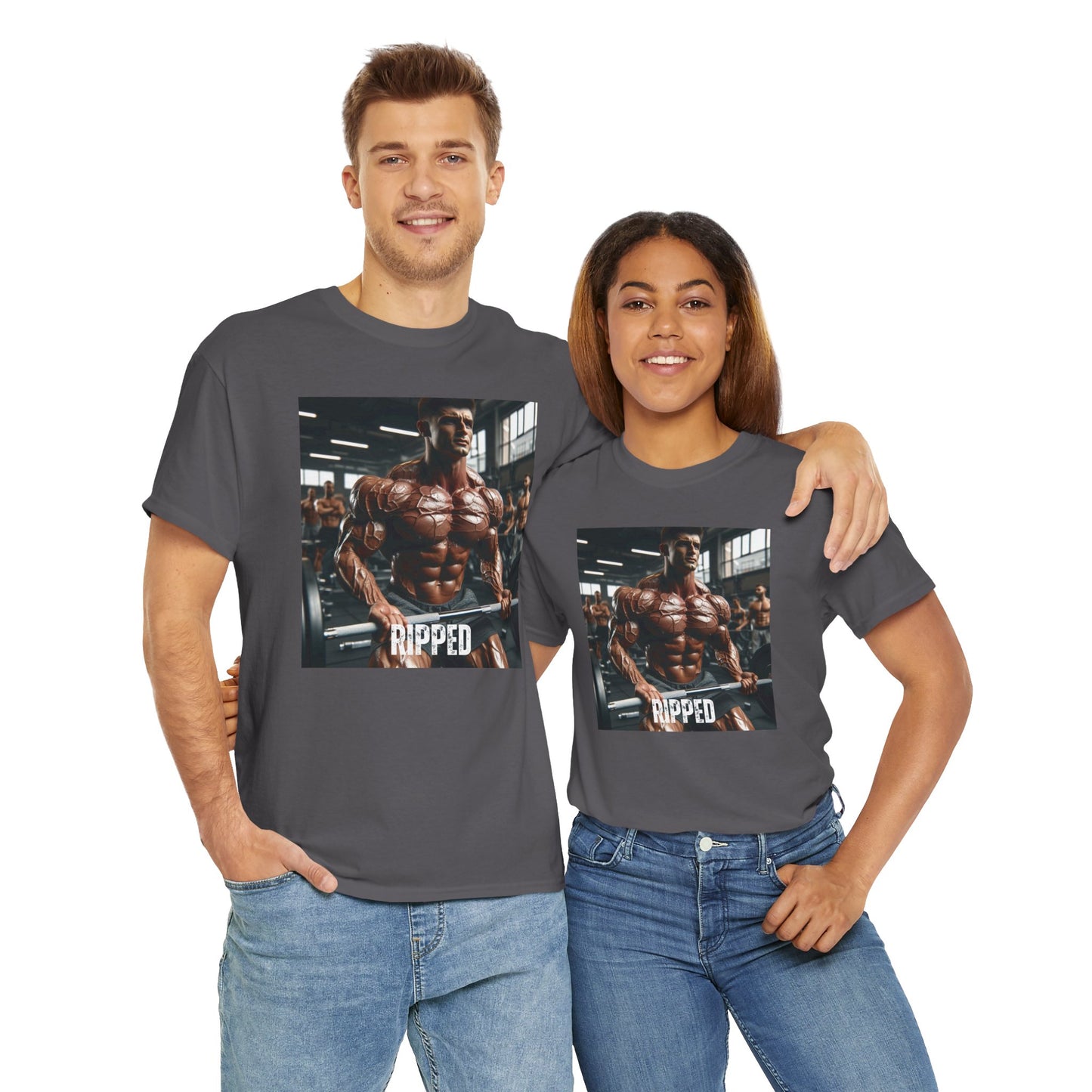 "Ripped" bodybuilding design Unisex Heavy Cotton Tee