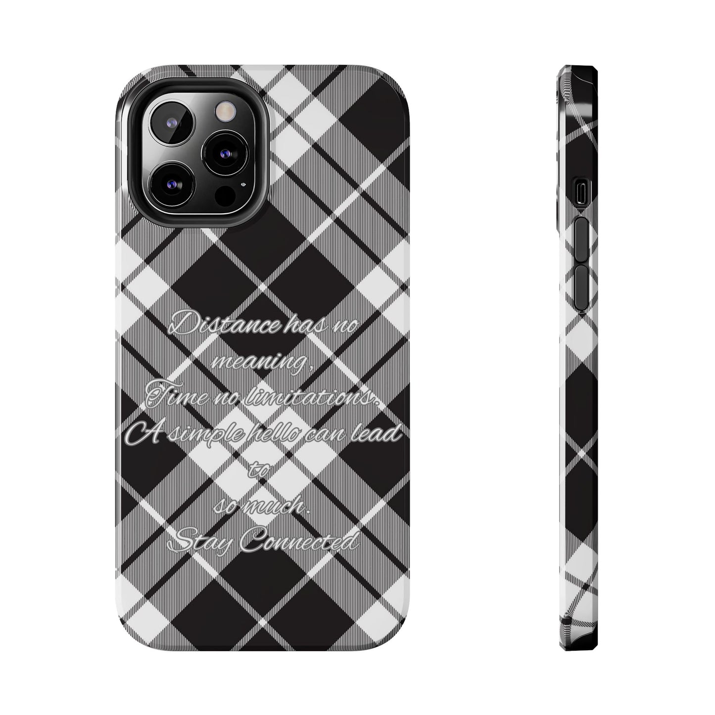 Black checkered plaid / Tough Phone Cases