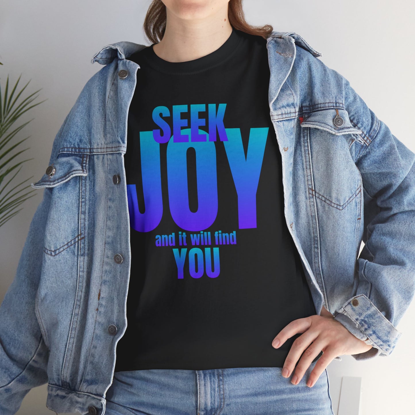 Seek joy quote Unisex Heavy Cotton Tee