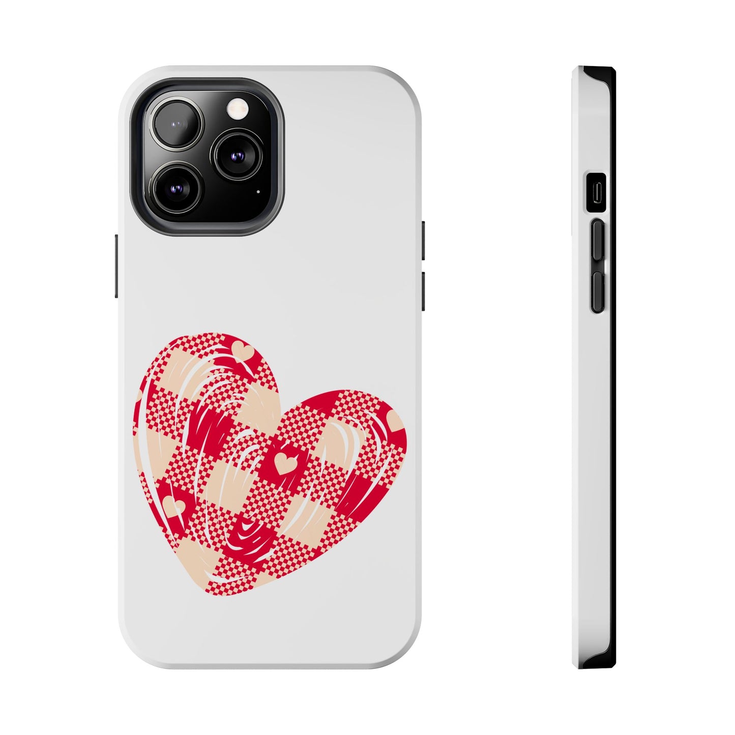 Checkered heart / Tough Phone Cases