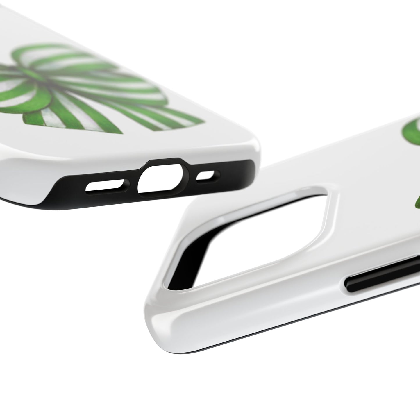 Green striped bow / Tough Phone Cases