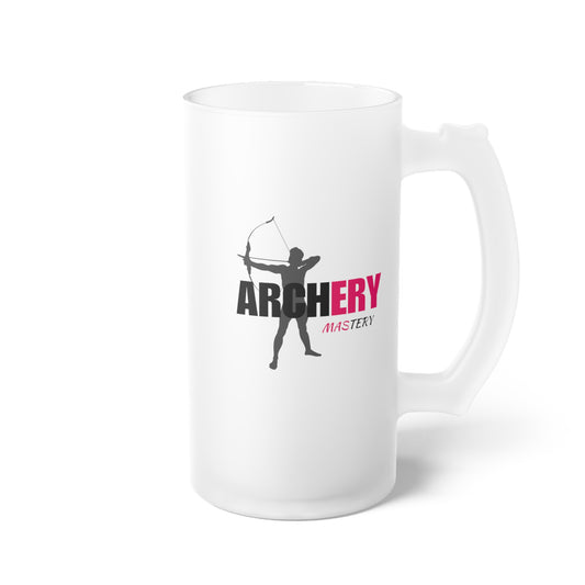 Archery Mastery / Frosted Glass Beer Mug 16 oz