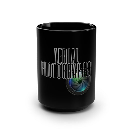 Aerial Photographer / Black Mug, 15oz