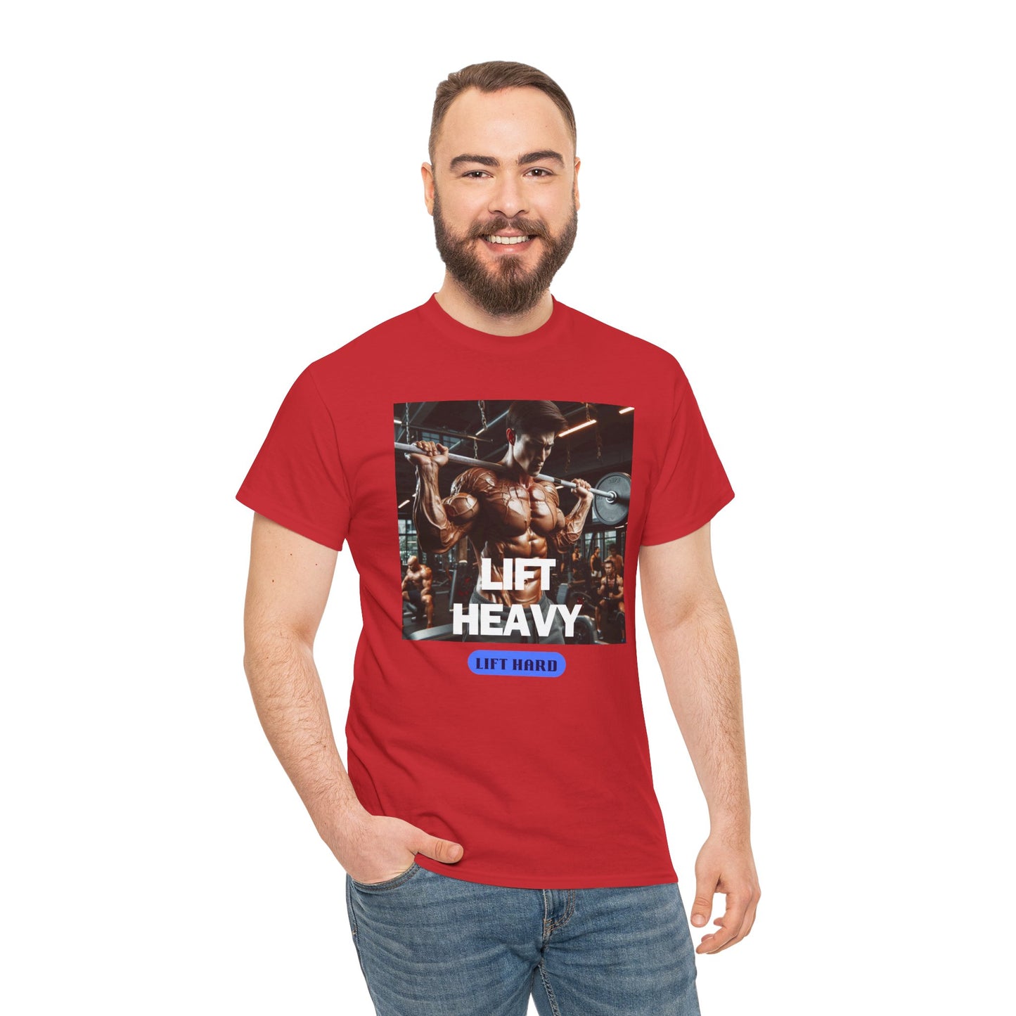 Lift heavy lift hard Unisex Heavy Cotton Tee