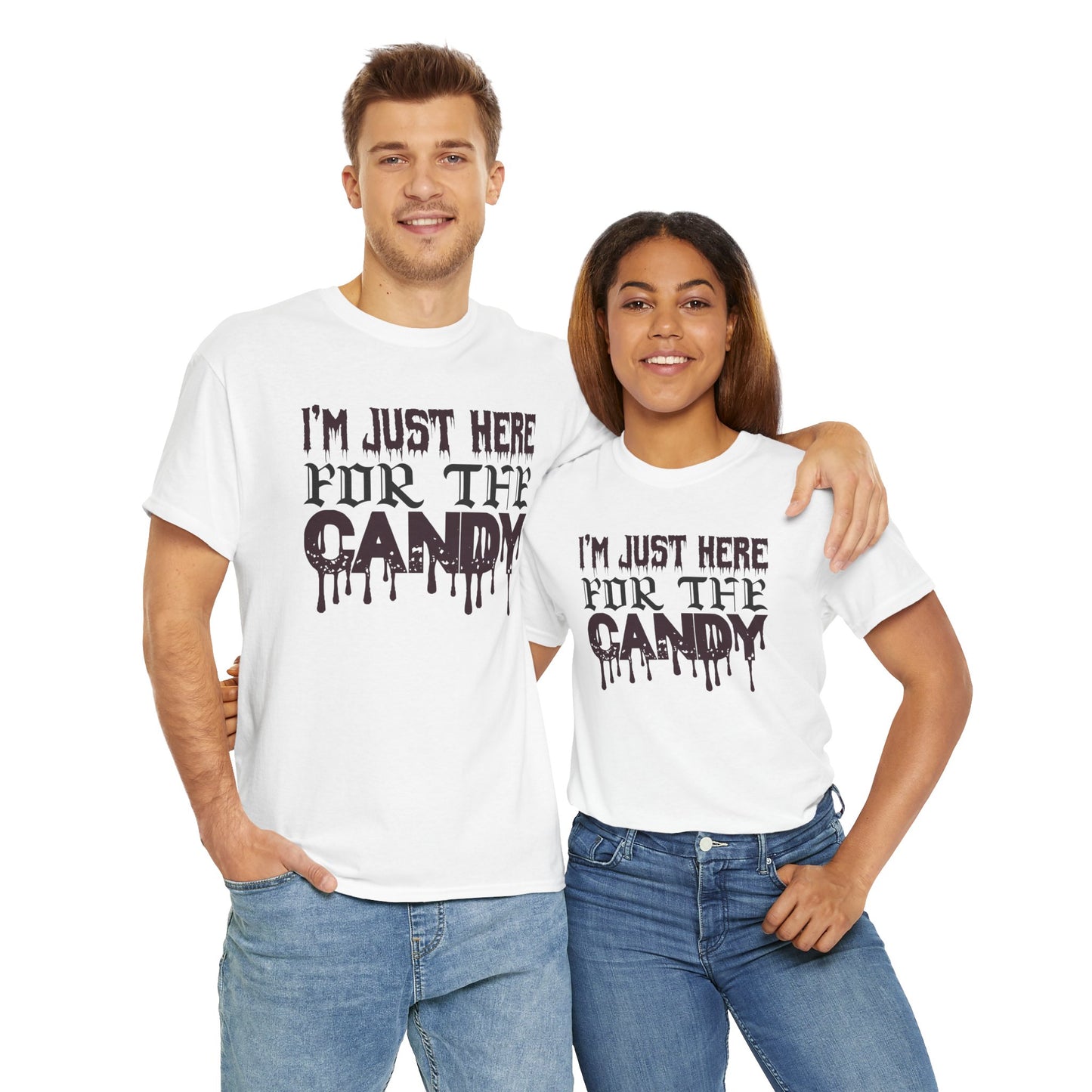 I'm just hear for the candy / Halloween Unisex Heavy Cotton Tee