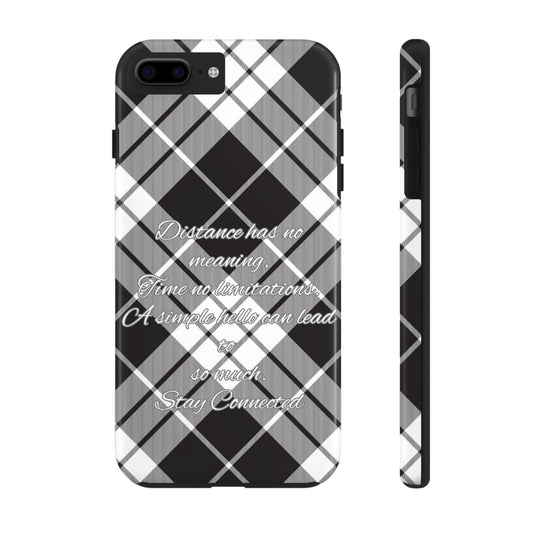 Black checkered plaid / Tough Phone Cases